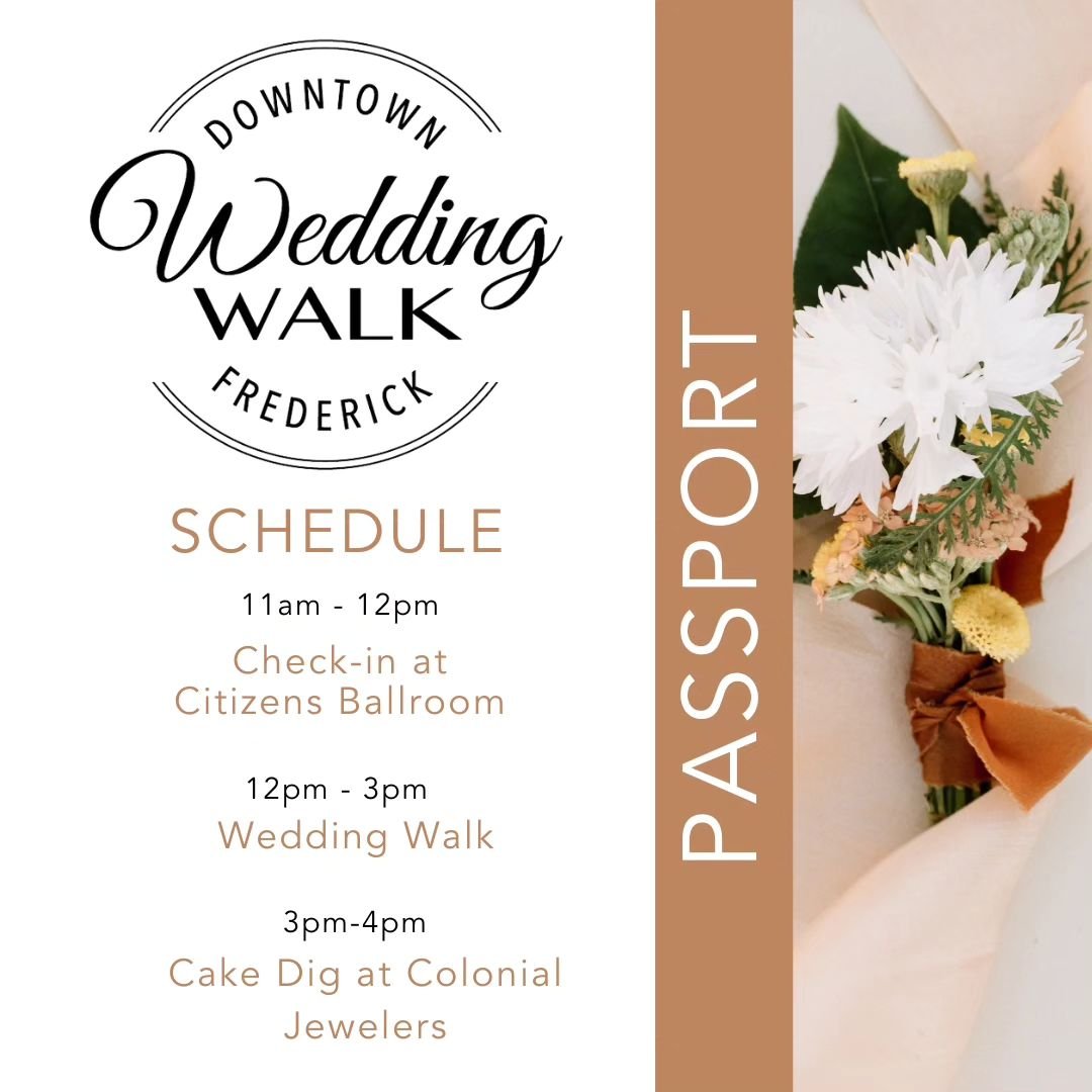 THIS SUNDAY! Join us, 5 Venues and TONS of vendors at The Downtown Wedding Walk!

DAY OF SCHEDULE

11am - 12pm: Check In and Passport Pickup @CitizensBallroom

It's not too late to register!

Register here:&nbsp;https://www.colonialjewelers.com/page/