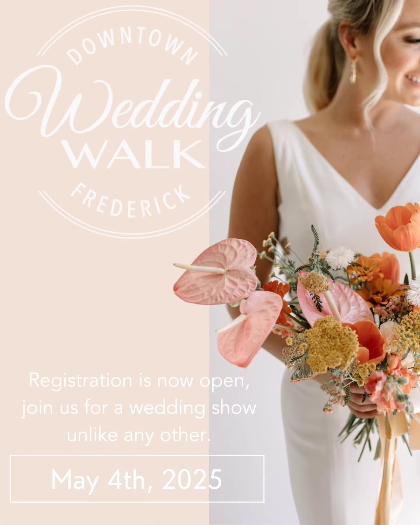 The Downtown Wedding Walk is a unique way to showcase some of the amazing wedding venues and vendors that we have locally. Participants will stroll between 5 Downtown venues, which will each be set up as if a real wedding is taking place, and with a 