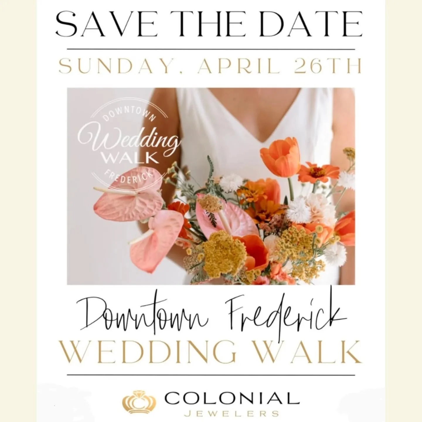 Join us for the Downtown Frederick Wedding Walk &amp; Cake Dig on Sunday, April 26 from 11am&ndash;2pm 💍

This isn&rsquo;t your typical wedding show! Couples will stroll through some of Downtown Frederick&rsquo;s most beautiful venues, each styled l