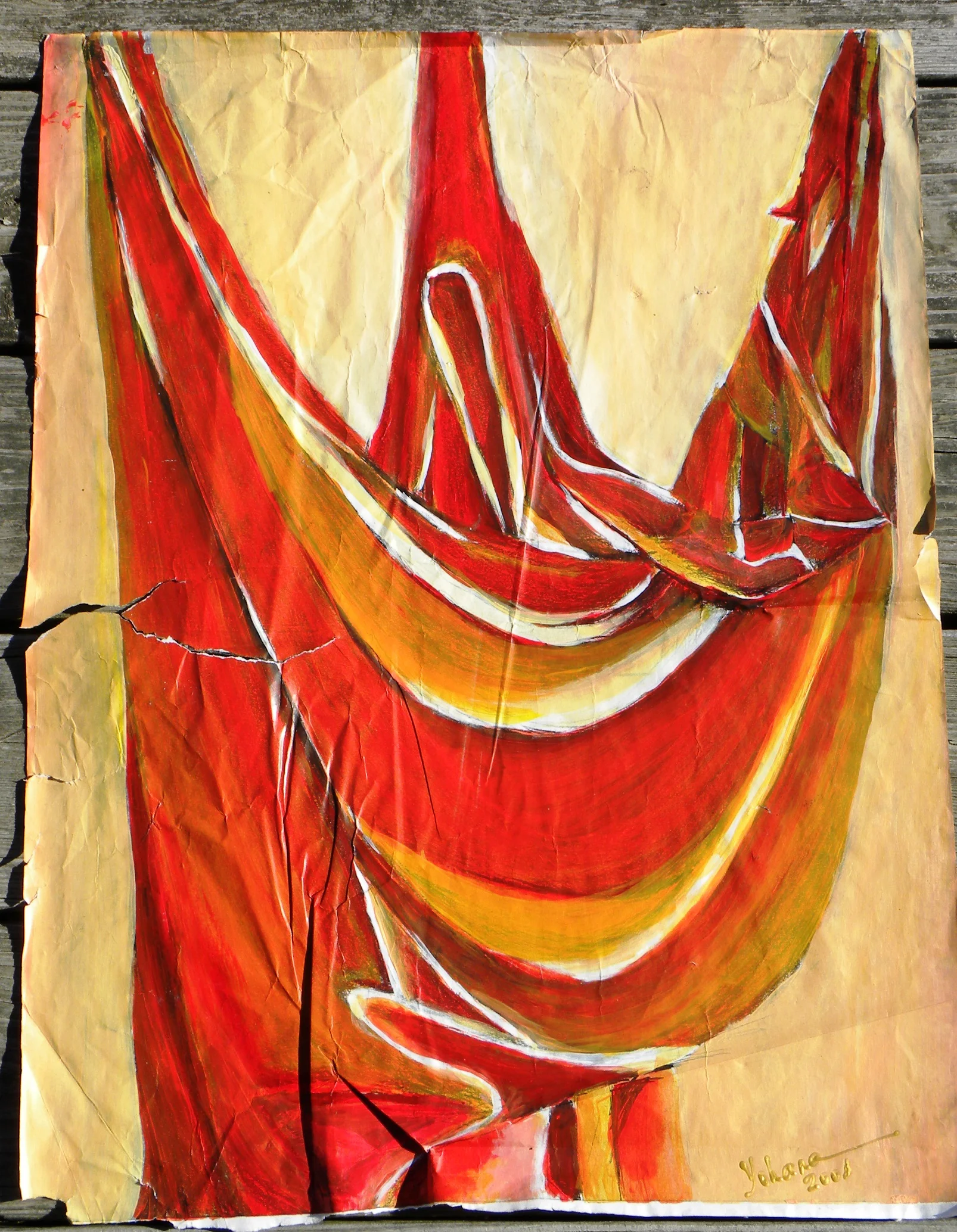 Sacred Cradle, 2001, acrylic on paper, 25x36in