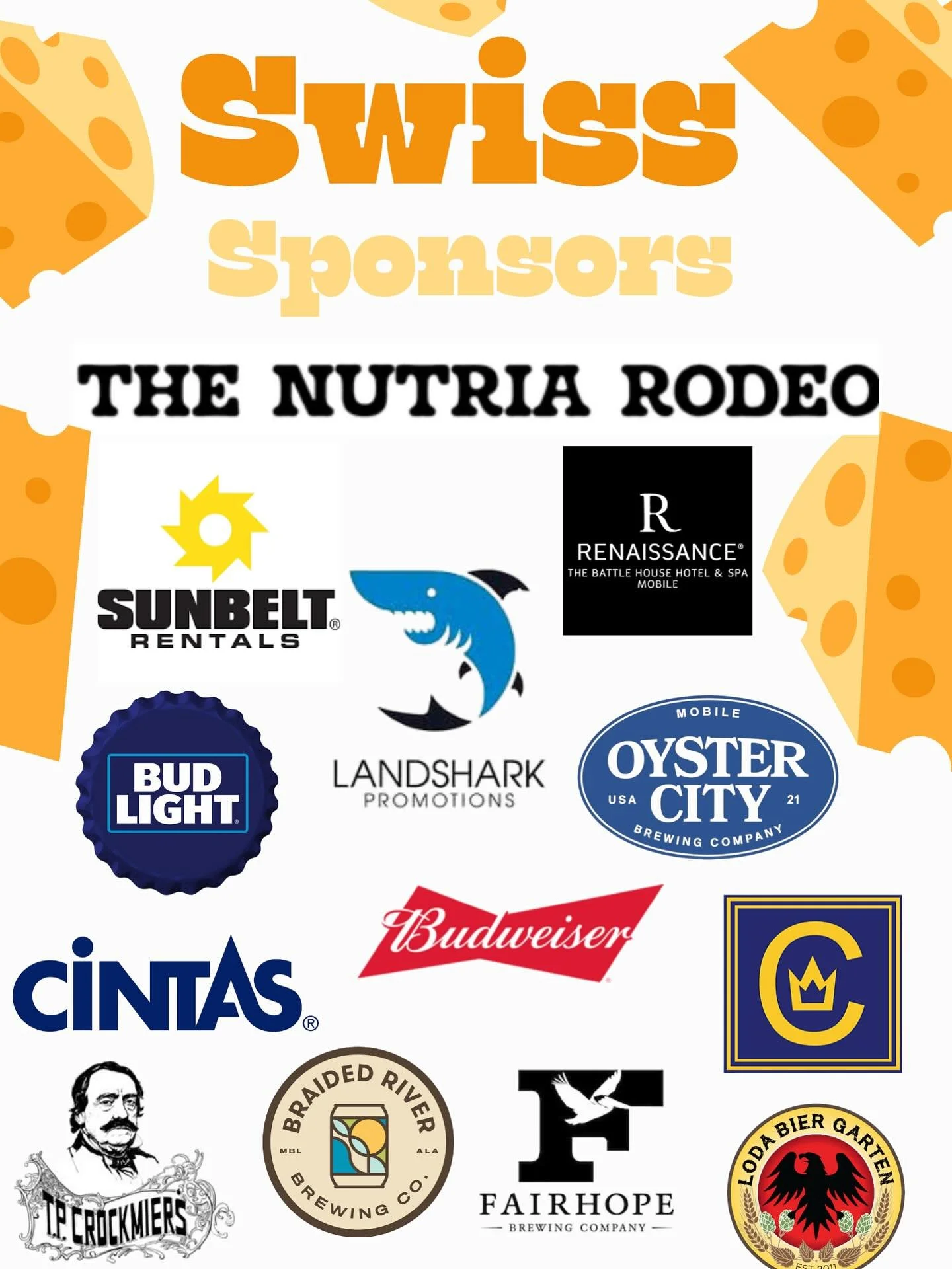 🧀 SWISS SPONSORS 🧀

HOLY COW 🐮😇 (Get it? 😉)

We love our holy Swiss sponsors!🧀🐄🙃

Don&rsquo;t forget to grab those tickets in store or in the link in our bio ⬆️⬆️⬆️

#GrilledCheeseMeltdown #UrbanEmporium #DowntownMobile #SupportLocal #SayChee