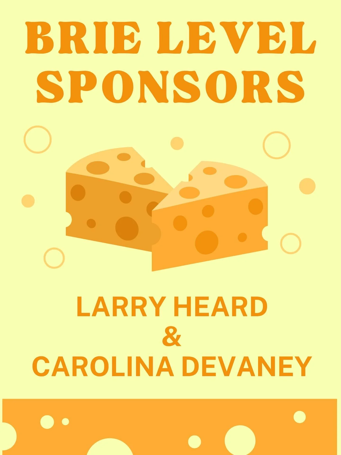🧀 BRIE LEVEL SPONSORS 🧀

A HUGE thank you to our Brie sponsors for supporting the 7th Annual Grilled Cheese Meltdown! 🧡🐭

We&rsquo;re so GRATEFUL for these cheese lovers who help make this melty magic happen! 😋✨

🧀 Fun Fact: Brie is known as th