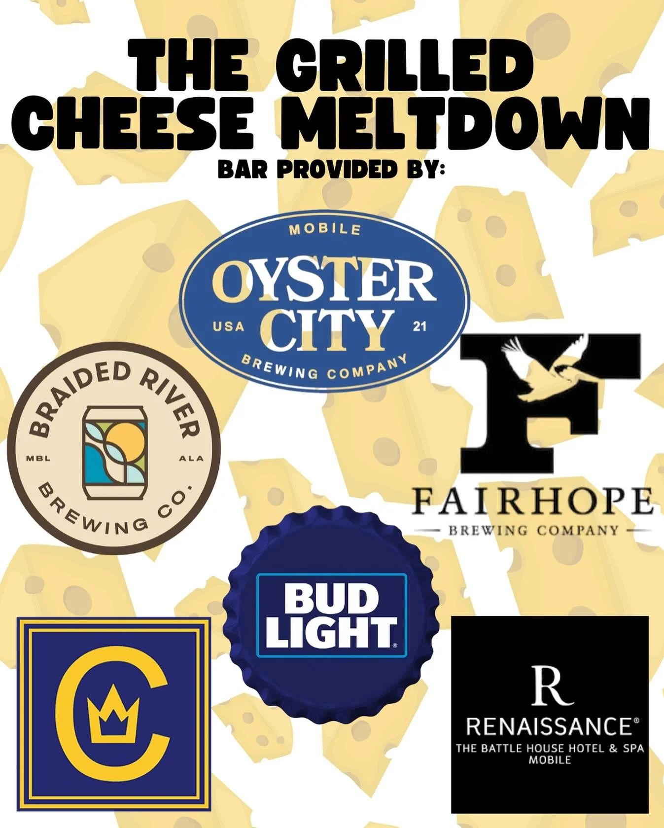 Parents and adults we didn&rsquo;t forget YOU 😉 

We will be serving up beer and wine just for you!! 🍻 🍷 

Let&rsquo;s cheers to a fun event!! 🥂

Thank you to our AMAZING beverage sponsors helping us make The Grilled Cheese Meltdown taste even be