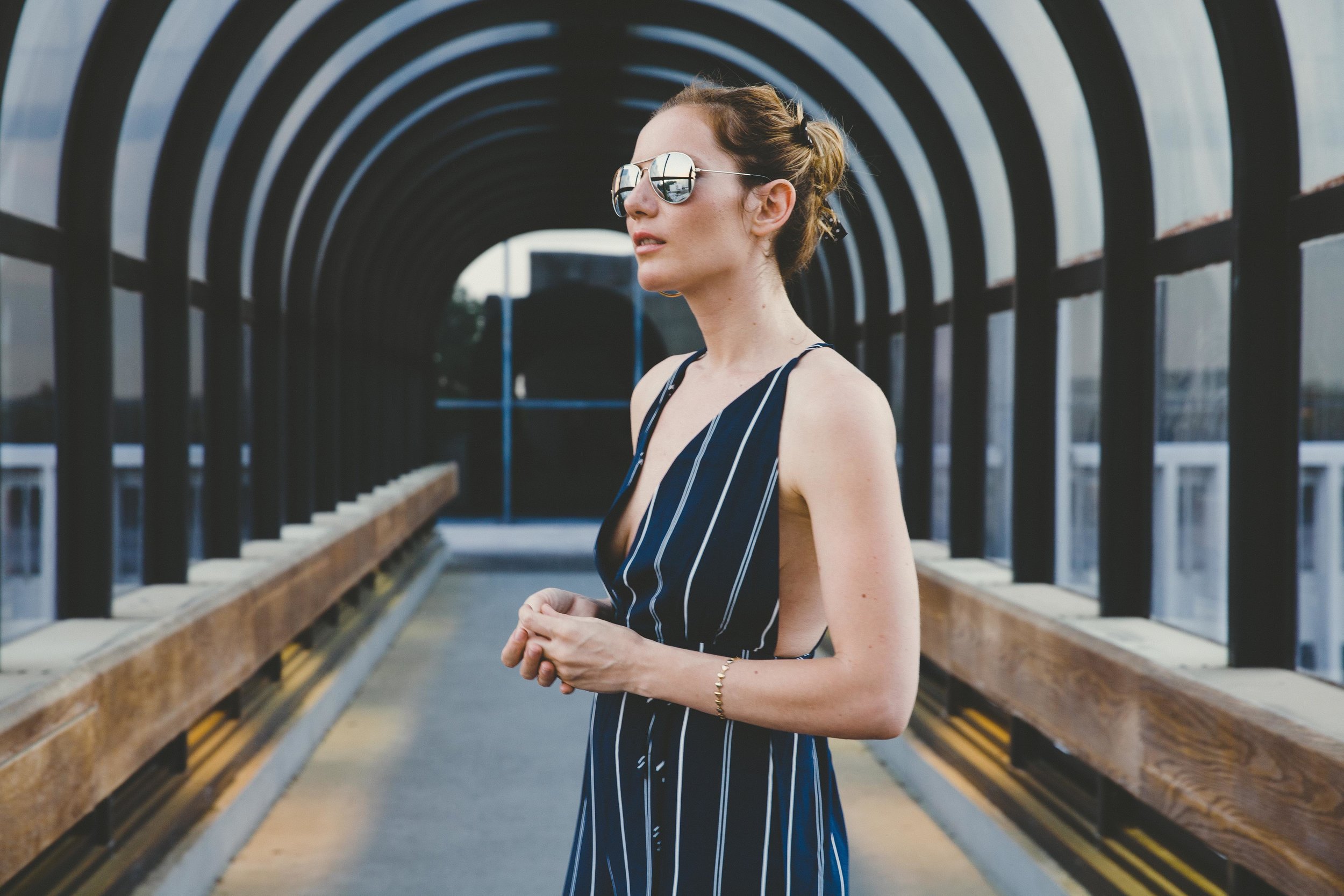 Jumpsuit with stripes
