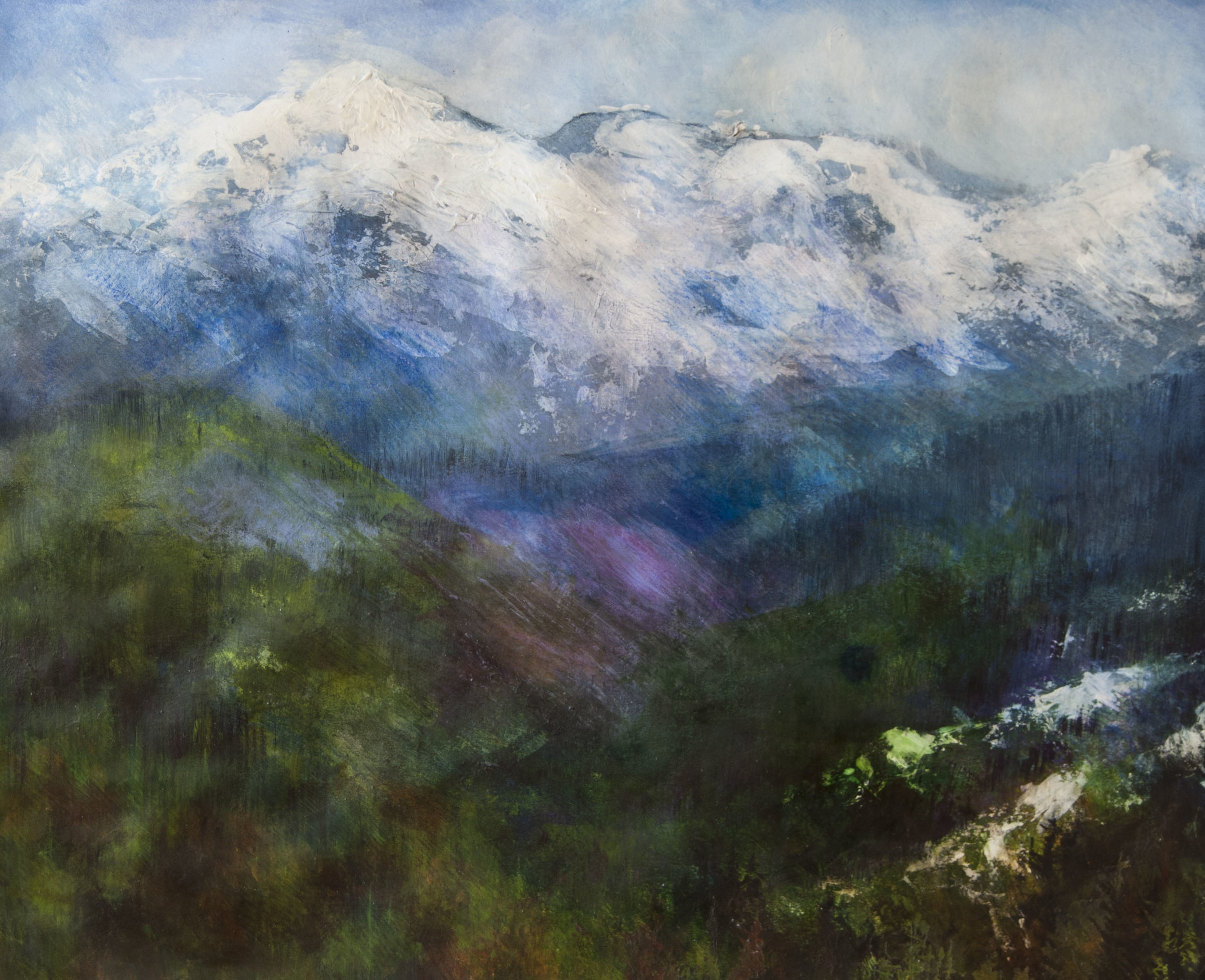  Enchanted Valley, Mt Olympus, WA, Watercolor, pencil, ink and acrylic on paper, 2011 32"x 38" 