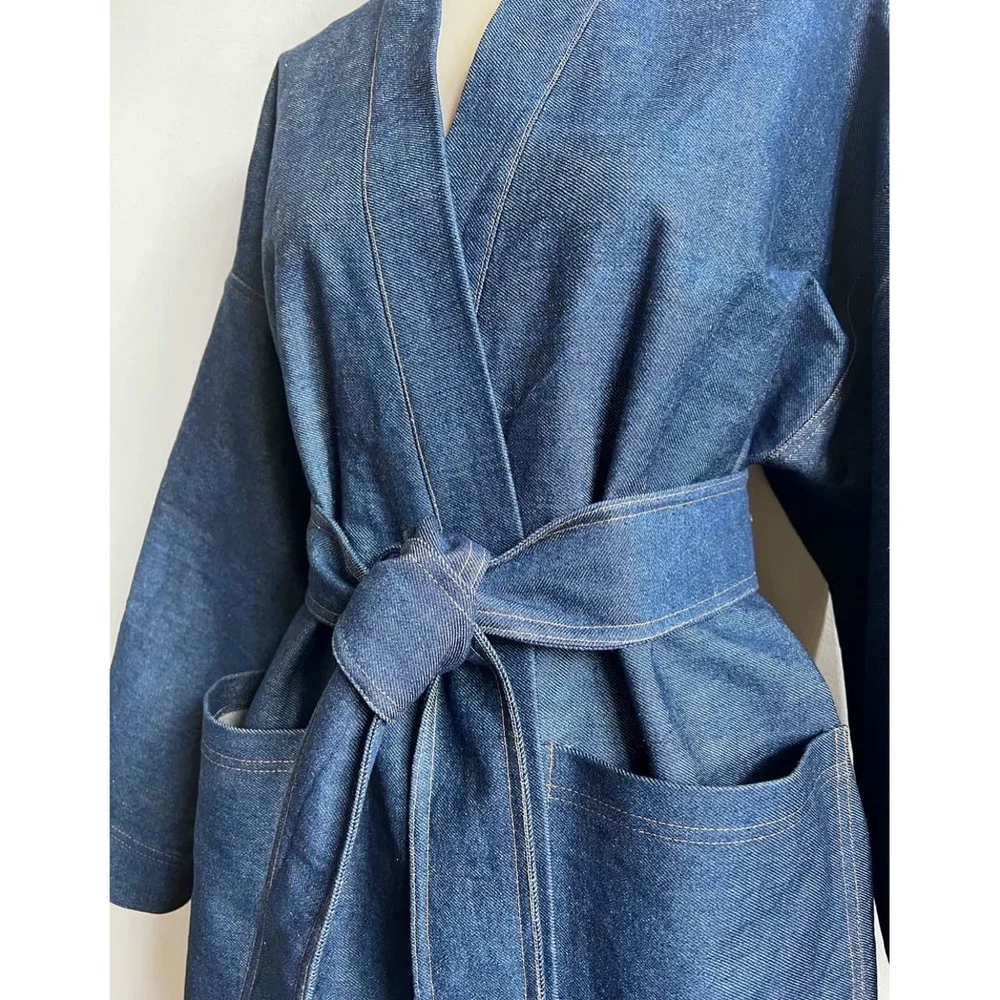 カンビオ 着物風KIMONO Denim Over Size Gown カンビオ 着物風KIMONO Denim Over Size Gown カンビオ 着物風