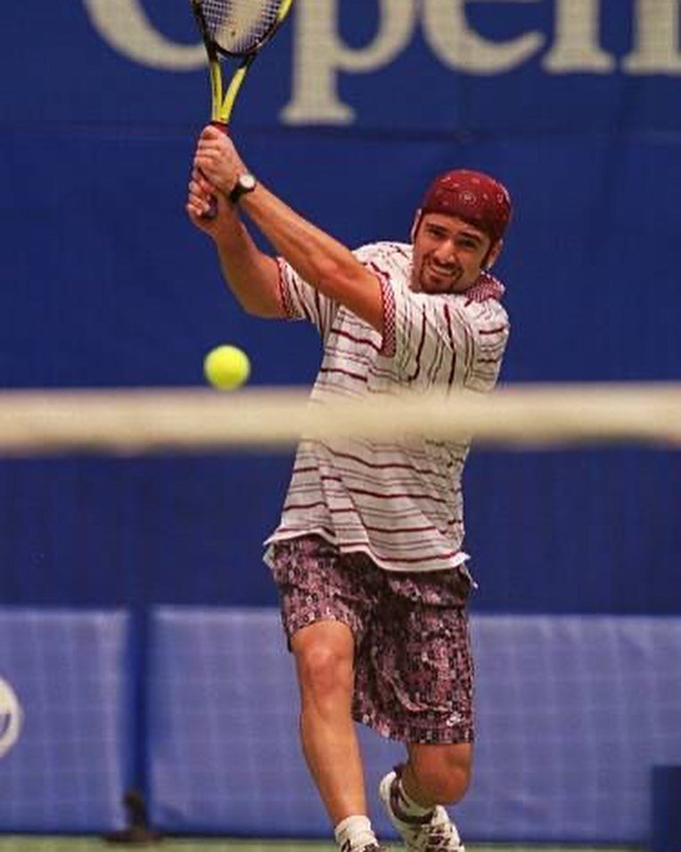 🔥 🎾 Our &ldquo;All-time Best&rdquo; list continues. Today we highlight Andre, who gets the award for best men&rsquo;s two-handed backhand (chosen from a number of very deserving candidates). What do you think? Full list on our website (link in bio)