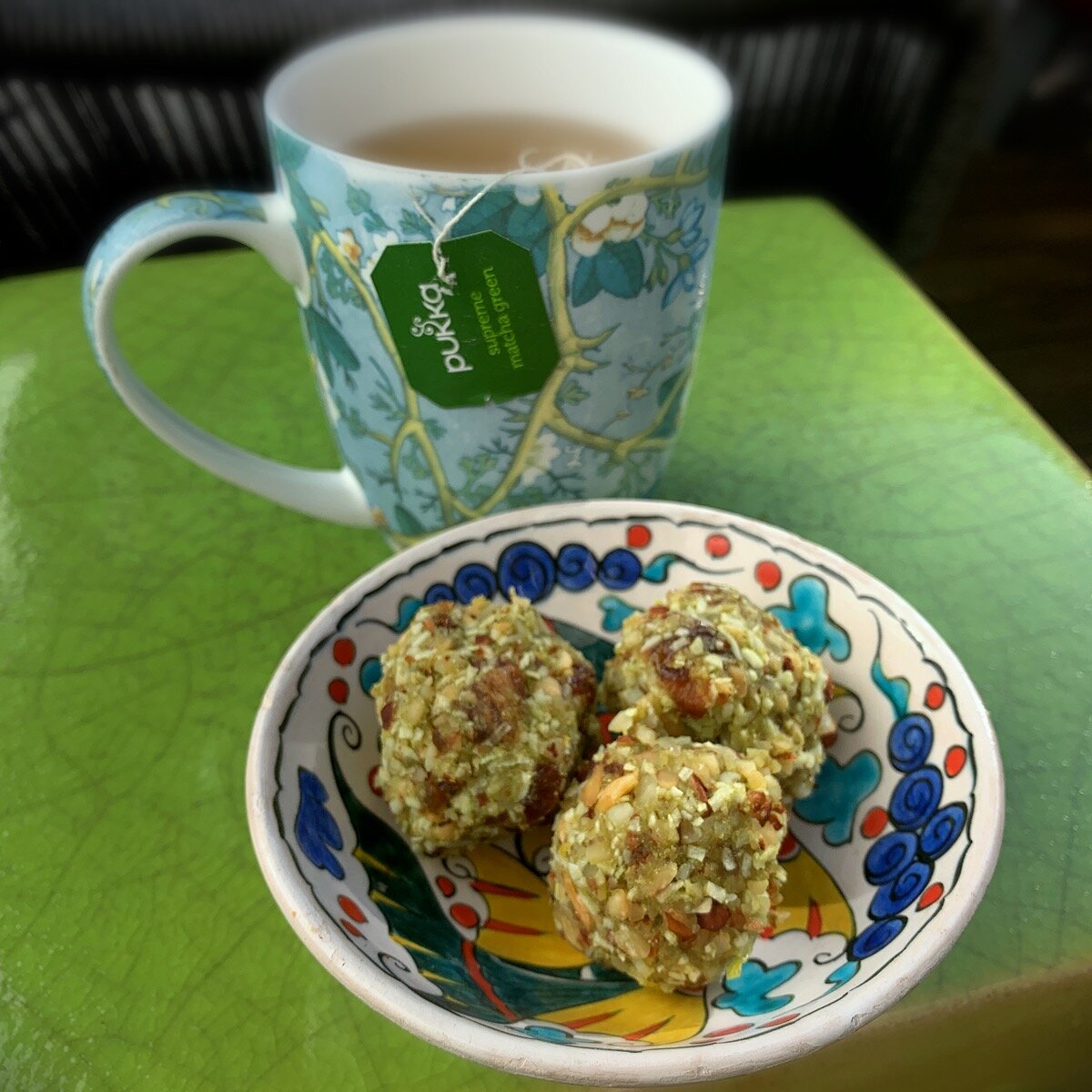 Lemon matcha protein balls