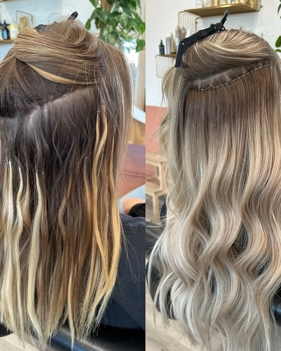 We love a good before &amp; after 

Hair done by @stephmeecher

#yychair #yychairextensions #yychairsalon #yycextensionist #yycbeauty #calgaryhair #calgaryhairextensions #calgaryhairstylist #hairextensions #weftextensions #hairextensionmasters