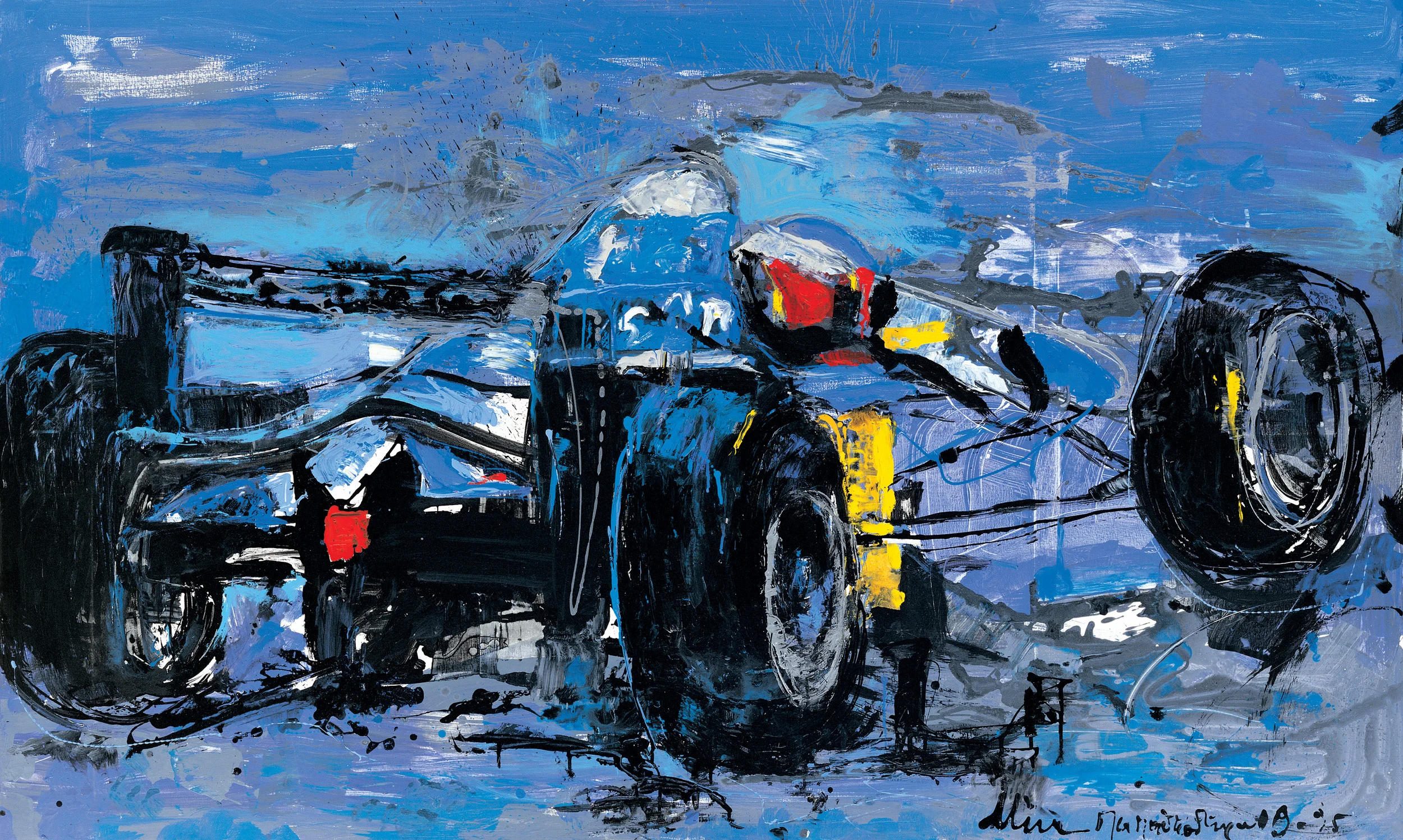 Mina Papatheodorou Valyraki The Blue Race Track painting