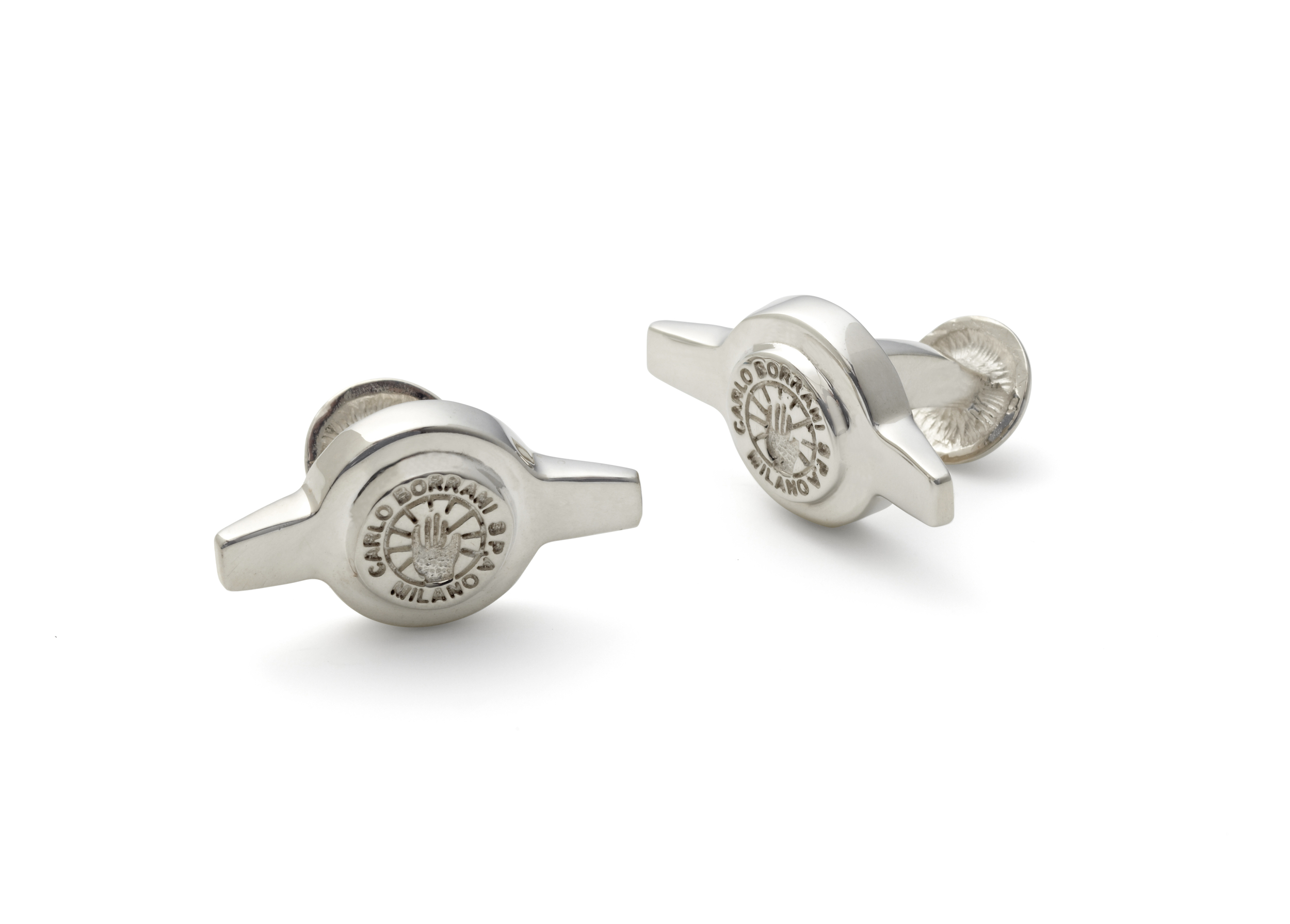 Borrani two ear silver cufflinks