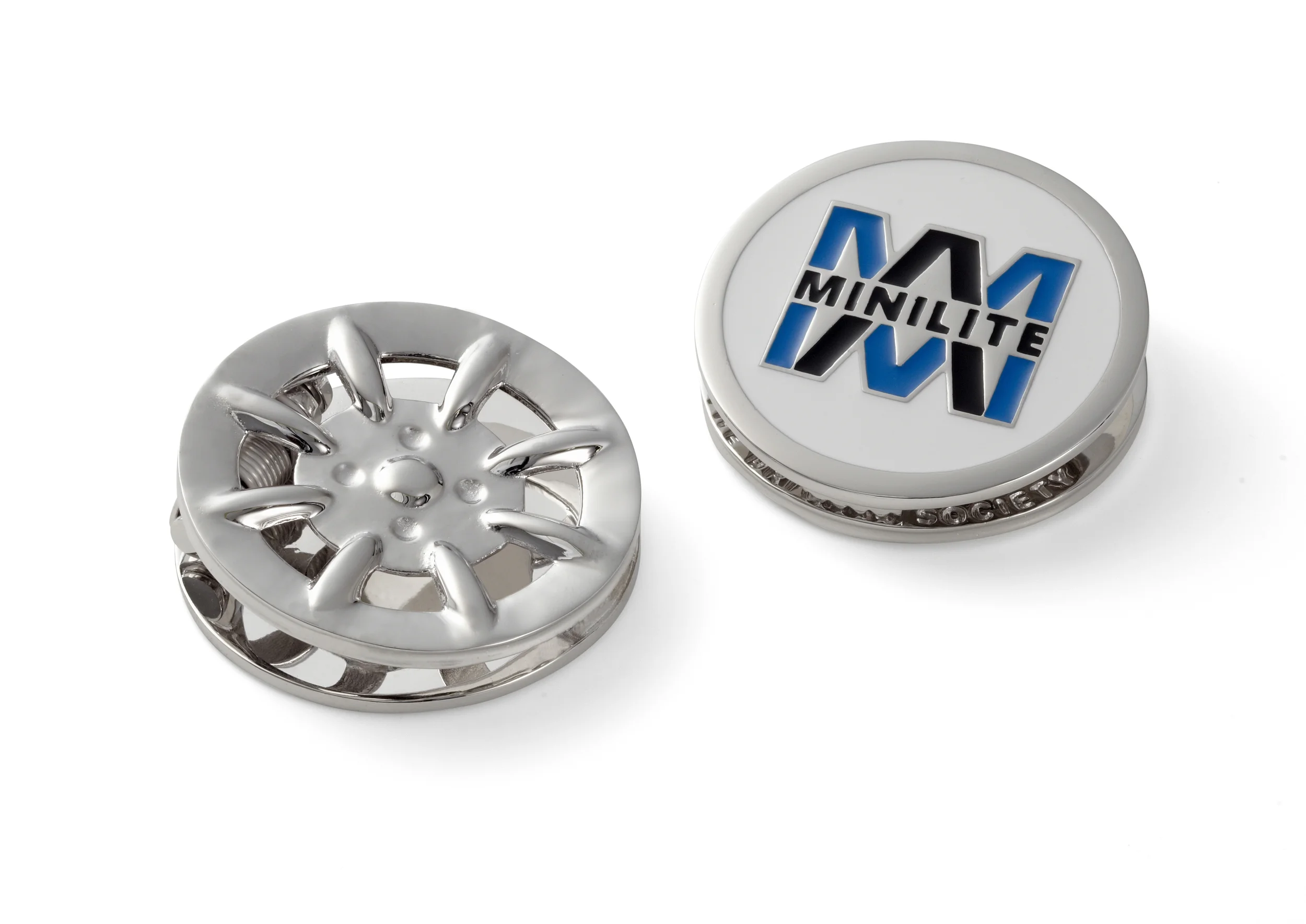 silver money clip Minilite Design front and back