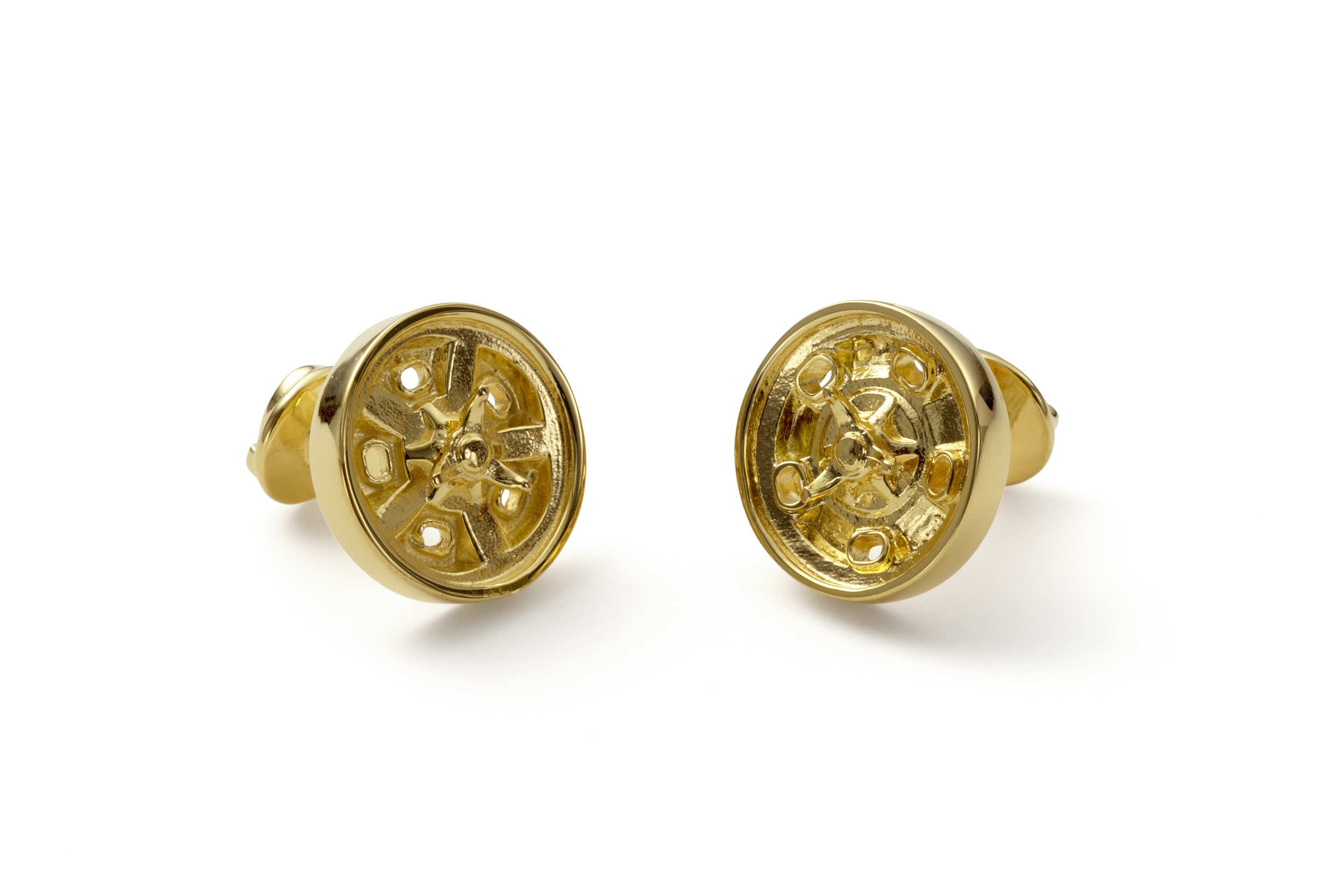 Watson Indy Roadster wheel gold cufflinks