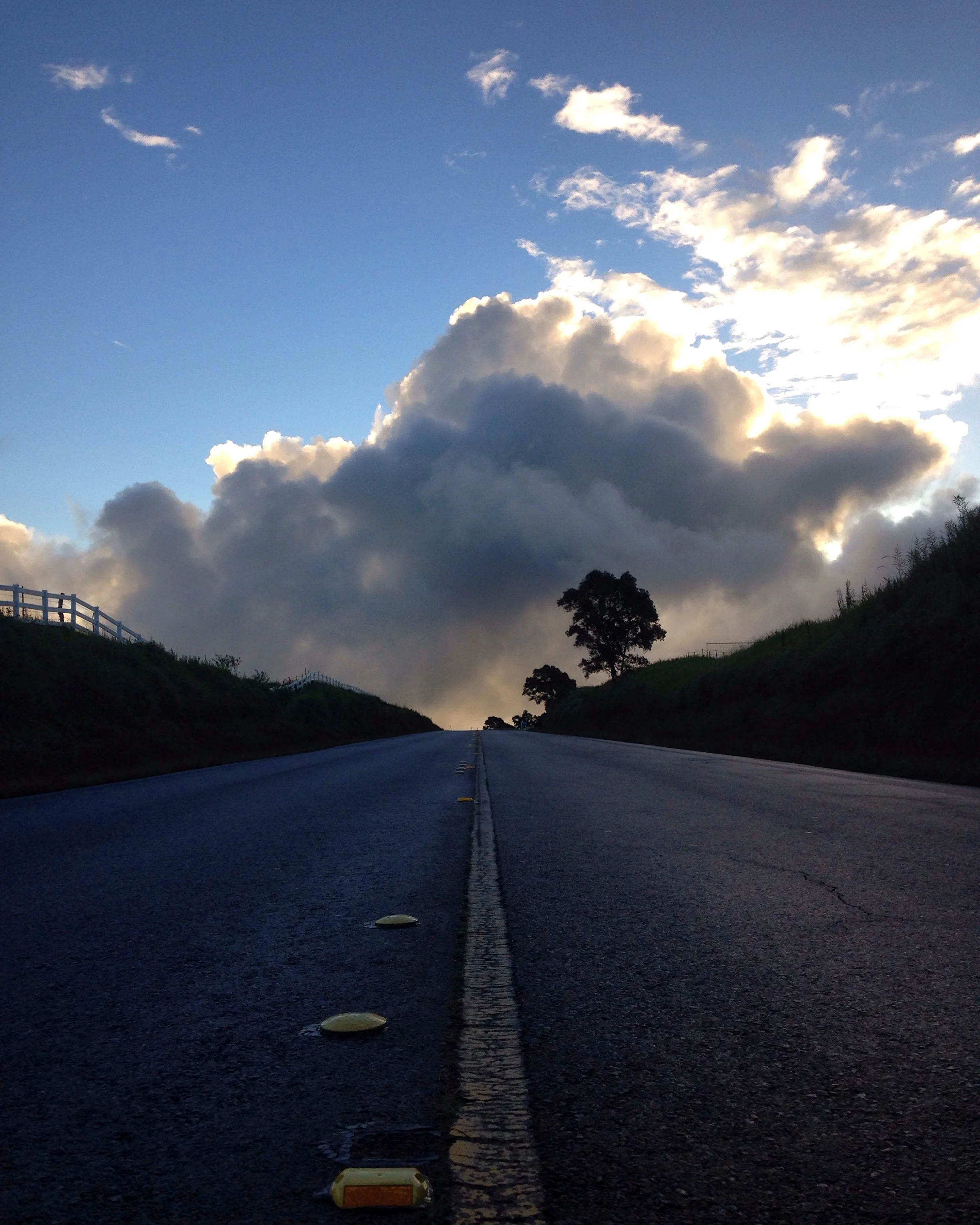 Driving into the clouds...at least it looked that way.