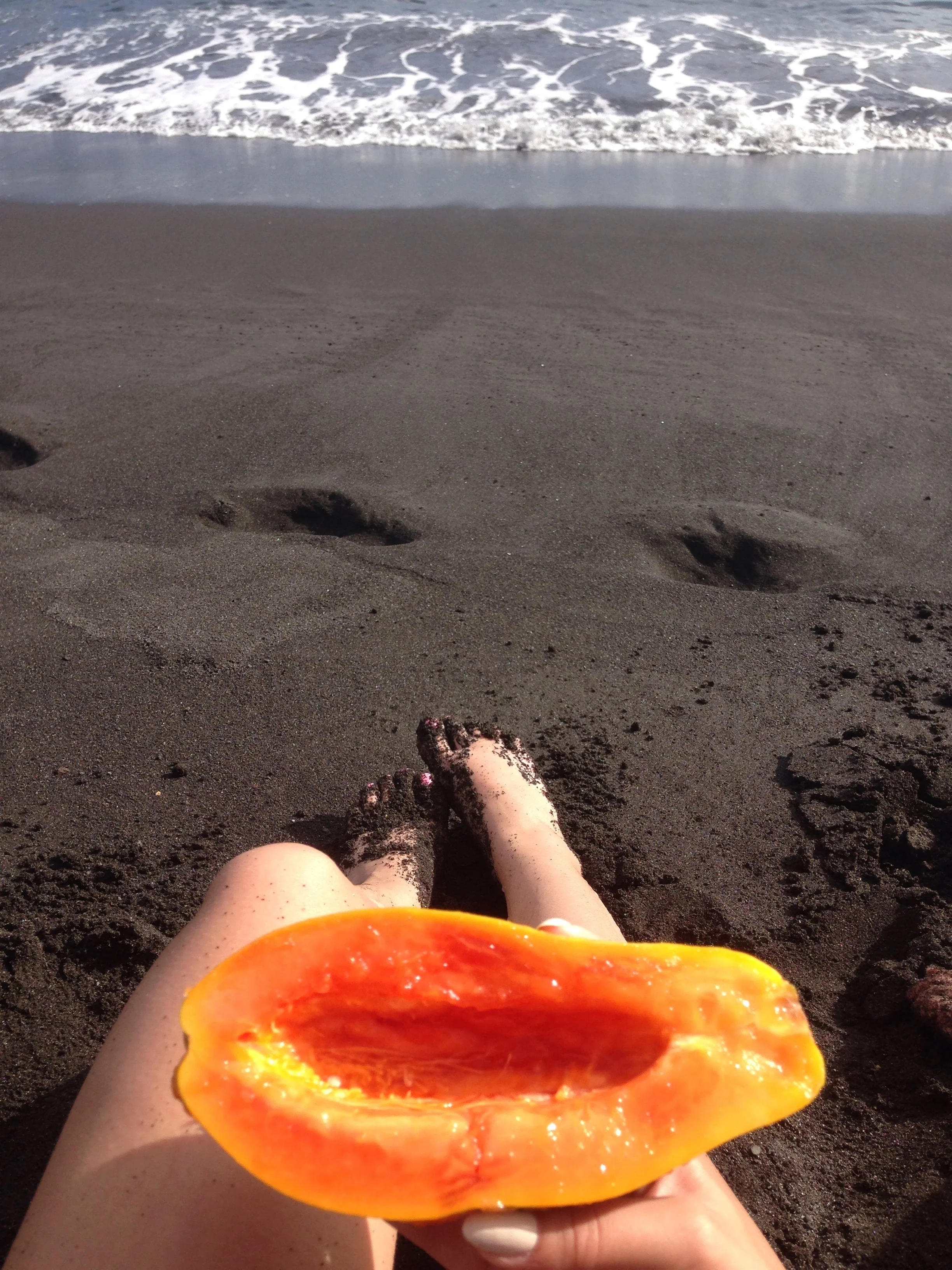 We took some papaya to eat.