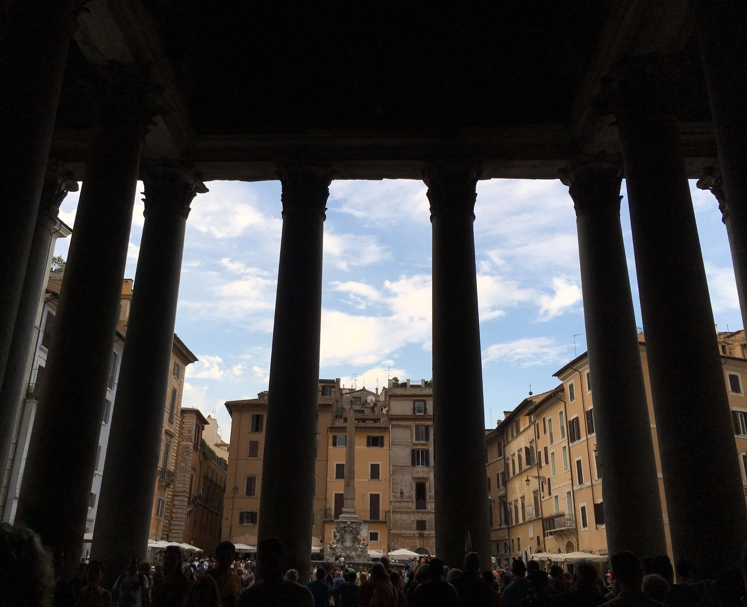 Exiting the Pantheon. 