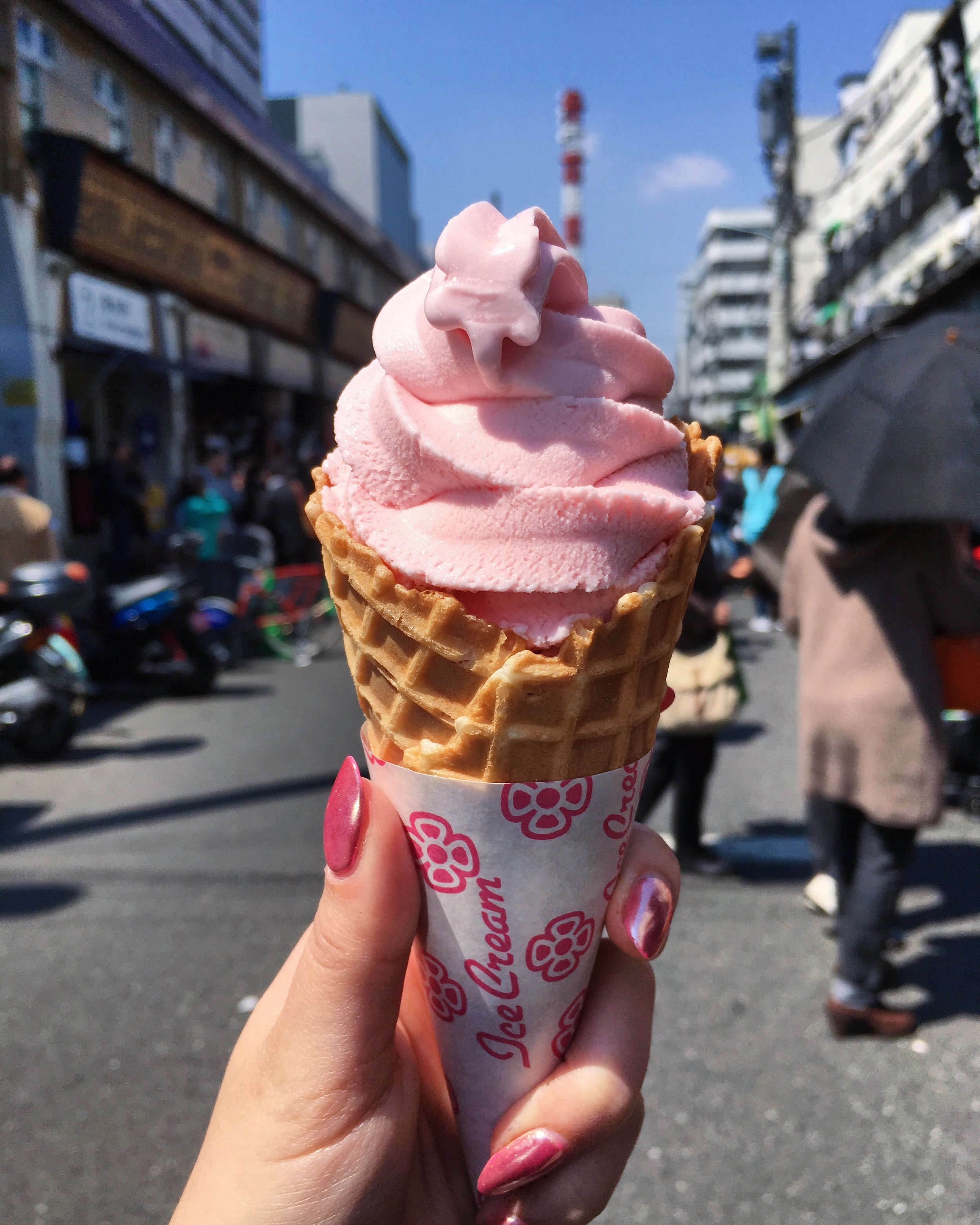 Sakuramochi ice cream to celebrate Sakura Season.