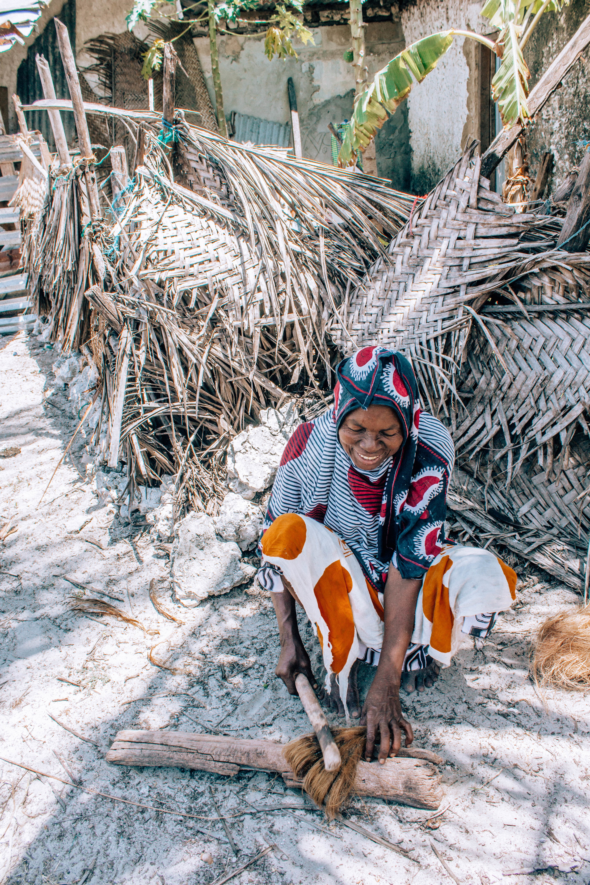 Coconut rope making