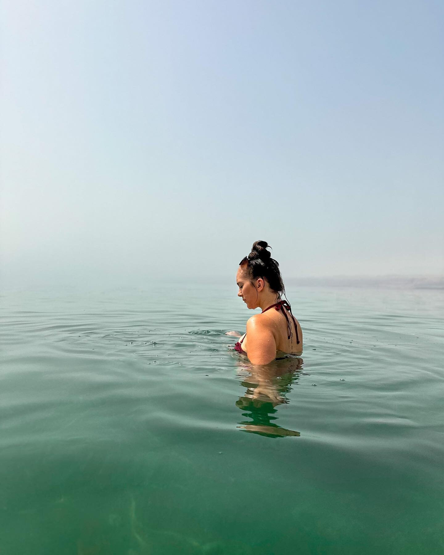 Lowest point on earth&hellip; it&rsquo;s only up from here.
&bull;
This water was warm in the morning and even hotter late in the day. I&rsquo;m also just under five floor floating in deep water. Such a weird, but cool feeling. Because of the high sa