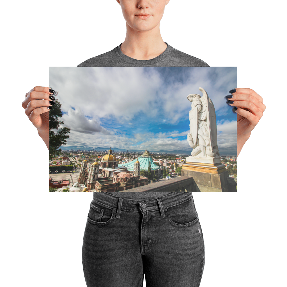 St. Michael Overlooking Basilica de Guadalupe and CDMX 12 x 18