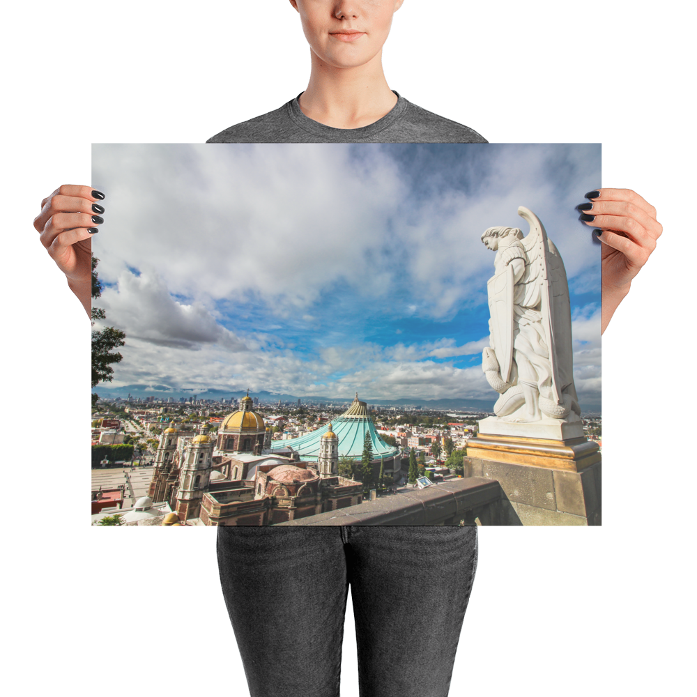 St. Michael Overlooking Basilica de Guadalupe and CDMX 18 x 24