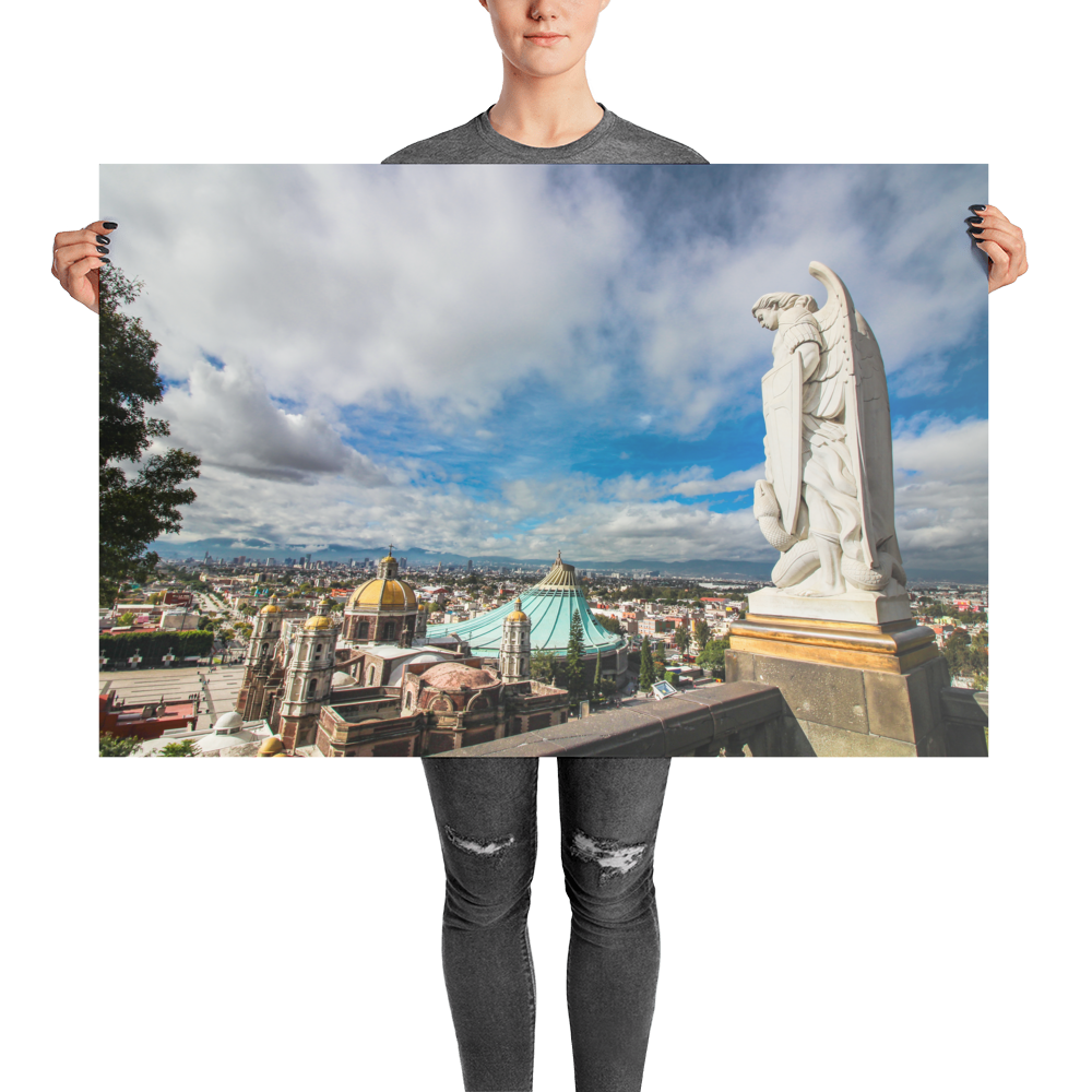 St. Michael Overlooking Basilica de Guadalupe and CDMX 24 x 36
