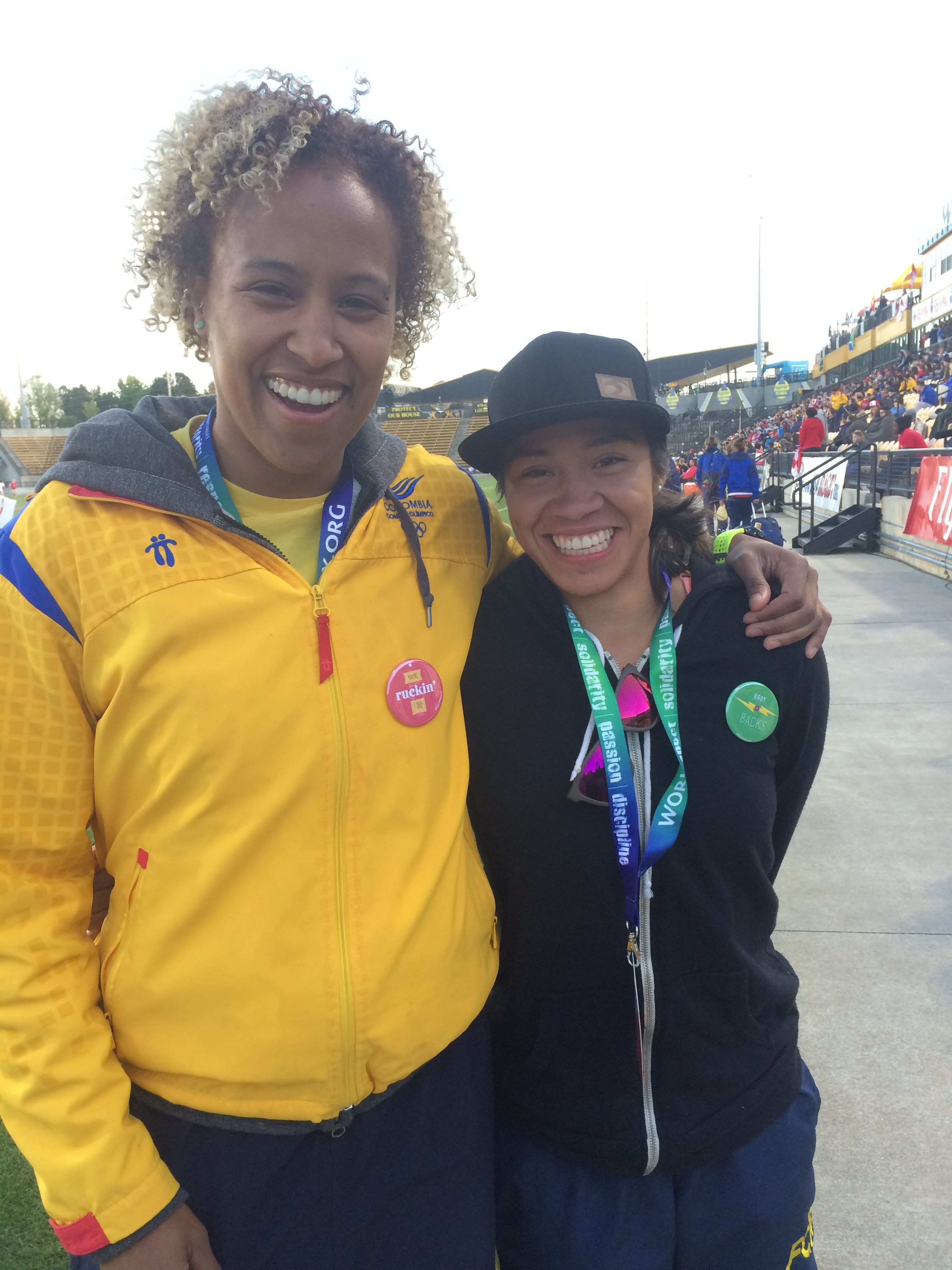 Olympians from Team Colombia, former USA Eagle, Nath Marchino and Camila Lopera