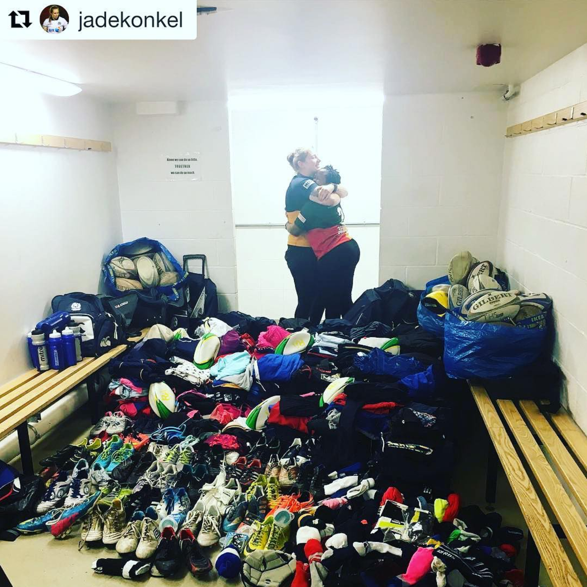 We helped Scotland #8, Jade Konkel, donate some much needed supplies to Rugby Uganda.