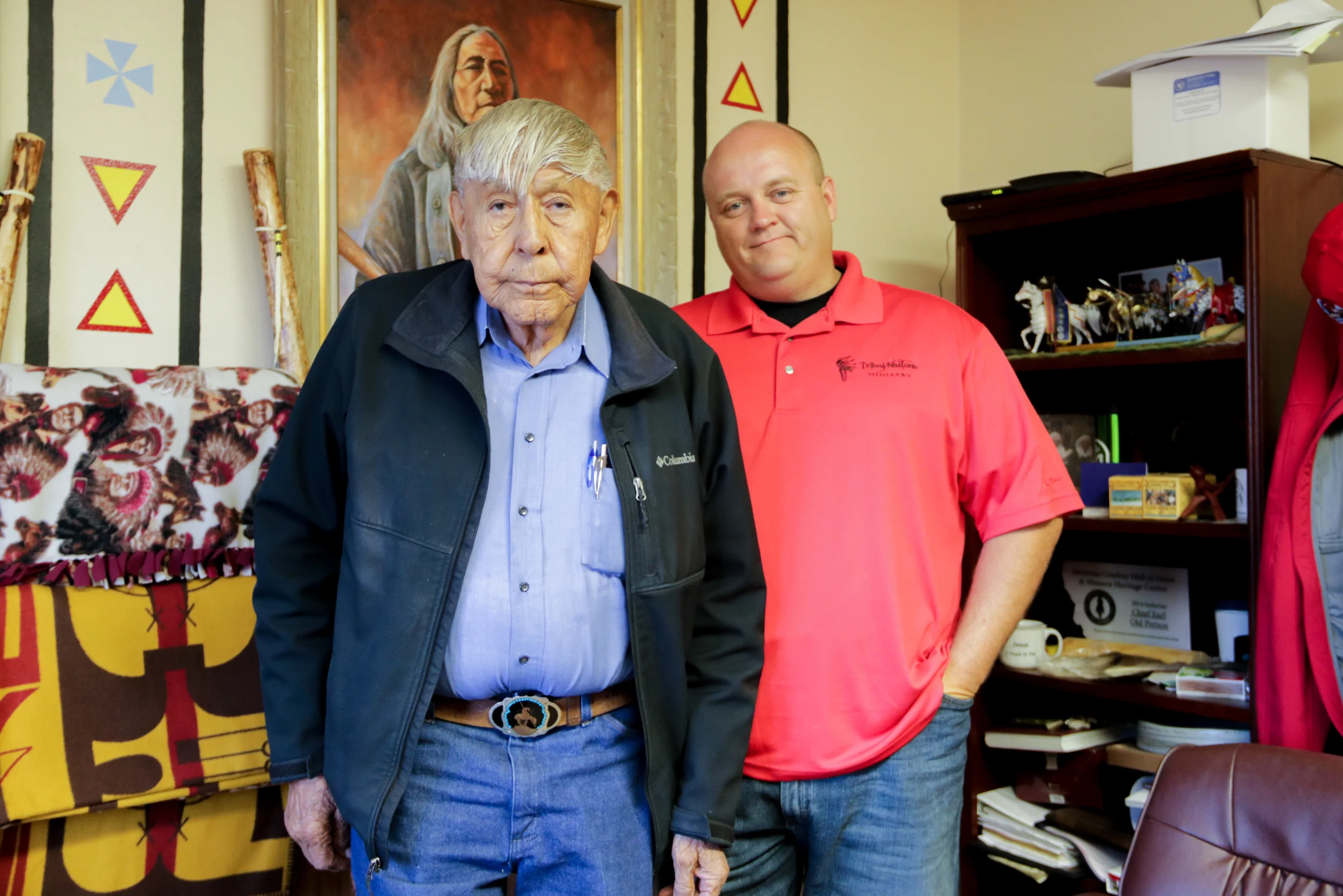 Steve with the Chief of Blackfeet Nation, Earl Old Person, 2016