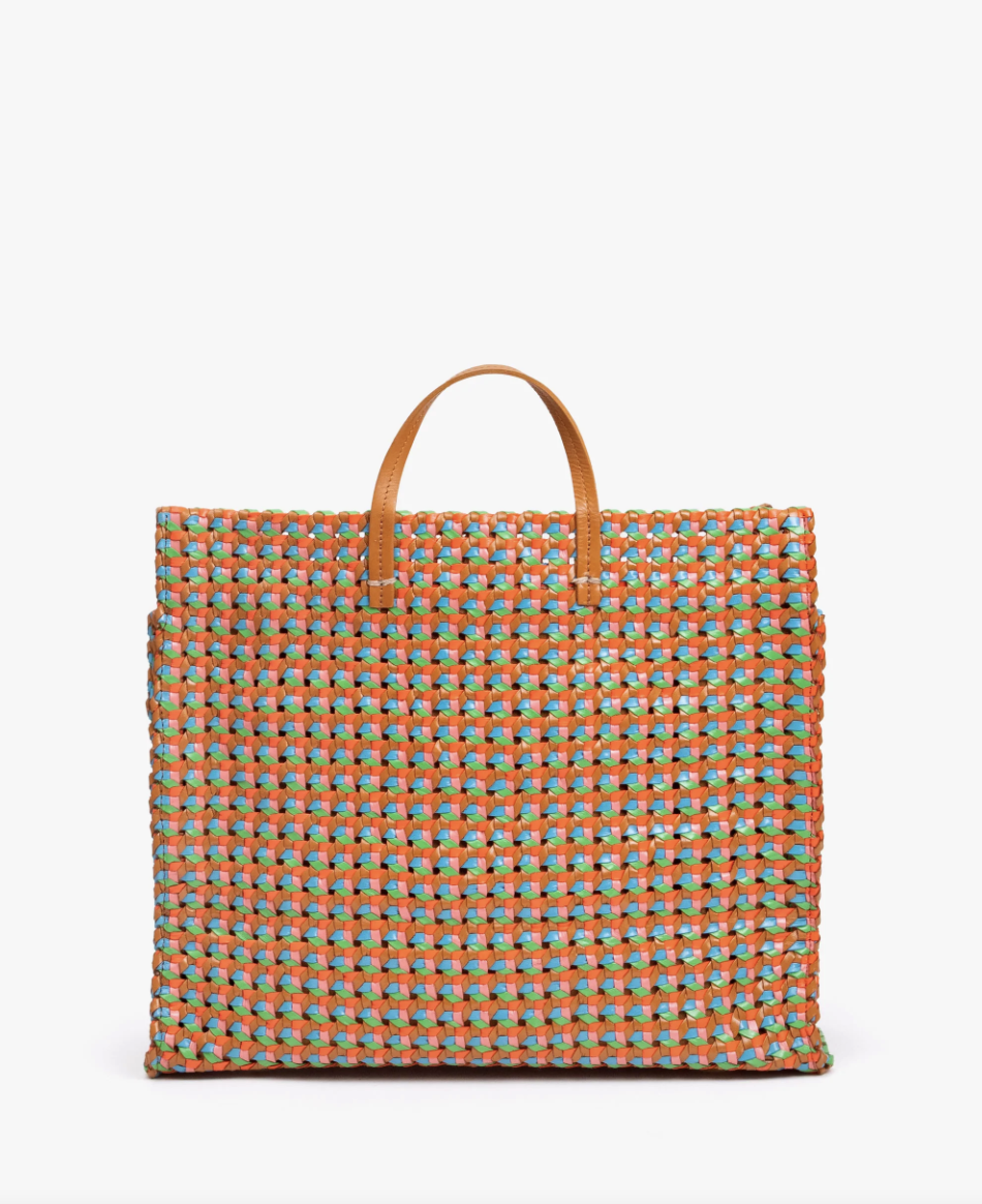 Elisa B. - On the go? Gotta get the woven leather Clare V. Bateau Tote.  Yours with a click!