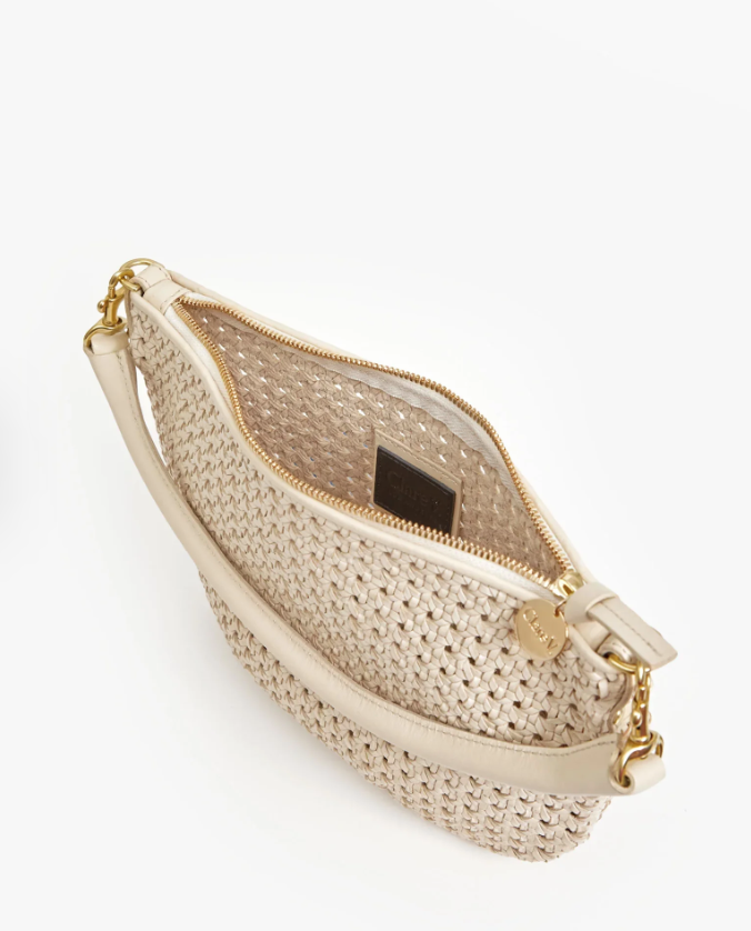 Clare V. Rattan Petit Simple Tote in Cream - Bliss Boutiques