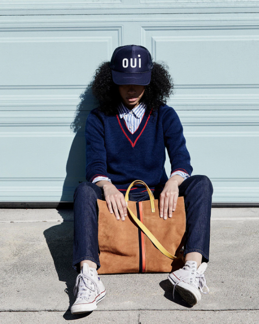 Clare V : Trucker Hat : Oui Navy — ALCHEMY MARIN display picture 1