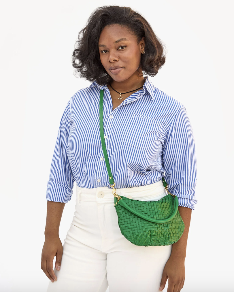 Clare V Petit Moyen Grass Woven Checker — ALCHEMY MARIN