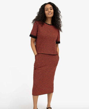 Robe Pull Whisper T. S Noir Midi - Manches Longues Rayures, Taille S, Acrylique, Très Bon état