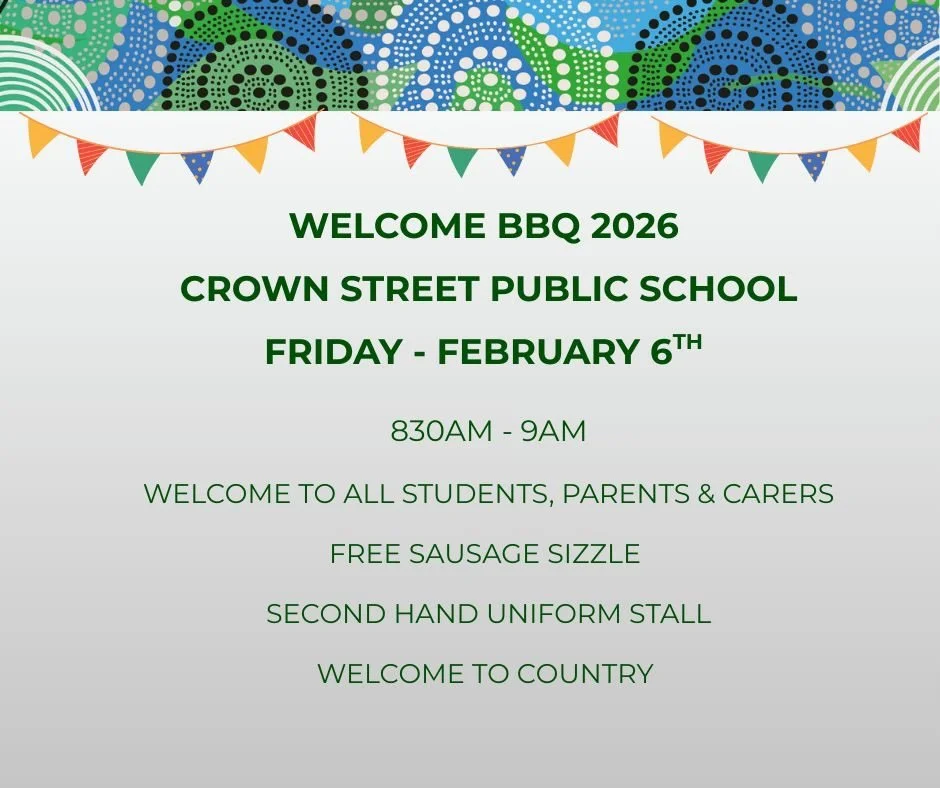 Welcome back @crownstpsofficial! See you all on Monday and please join us on Friday for a very casual BBQ. Free sausage sizzle, second hand uniform stall and a welcome to country. We&rsquo;re looking forward to a great year! 🎉