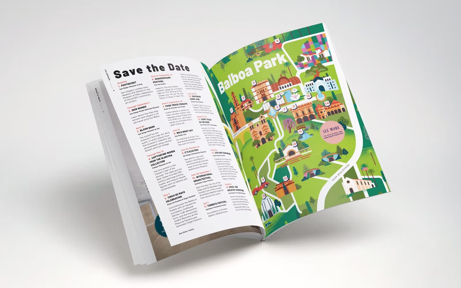  A closeup of the main street in Balboa Park 