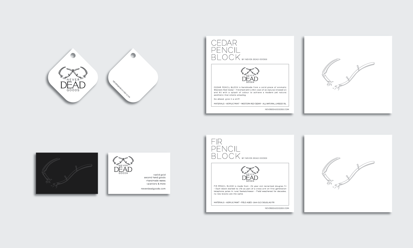 hang tags, business cards and product cards