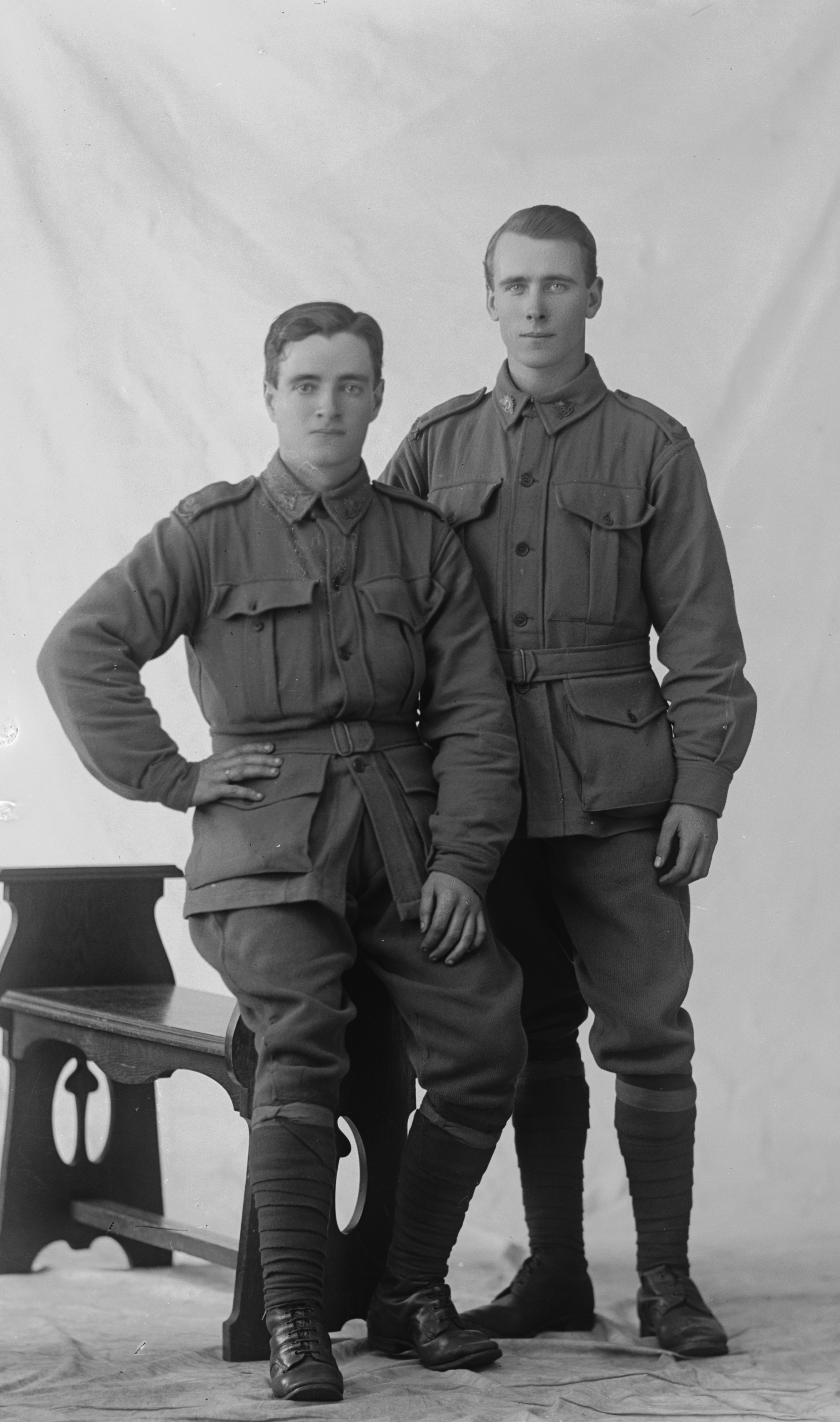 Photographed at the Dease Studio, 117 Barrack Street Perth WA Image courtesy of the State Library of Western Australia: 108181PD. Photographed with Private Henry Watkins Roberts, standing.