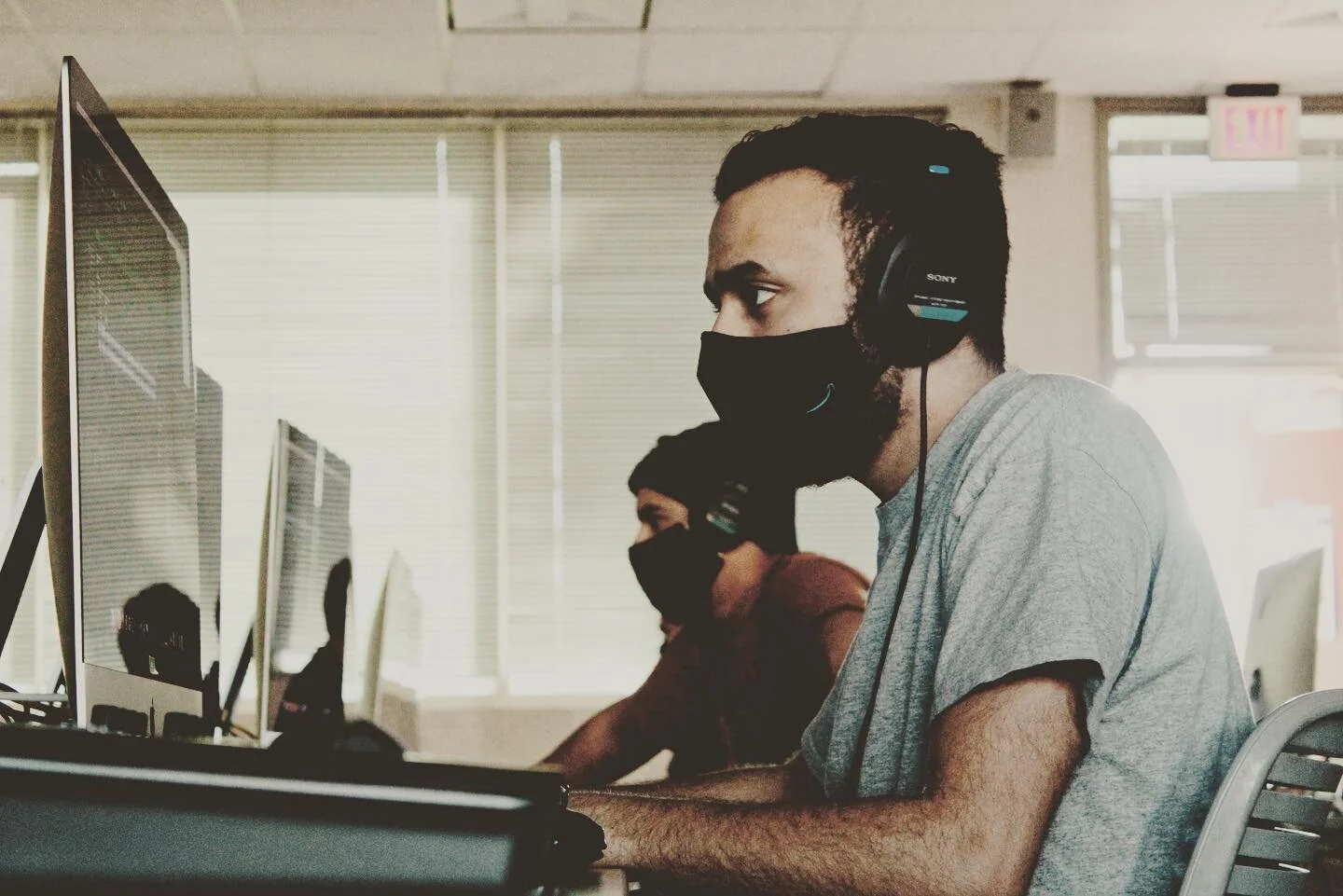 College during Covid in the audio production lab #nomucrew #togetherapart 📷: @isaiah_villar