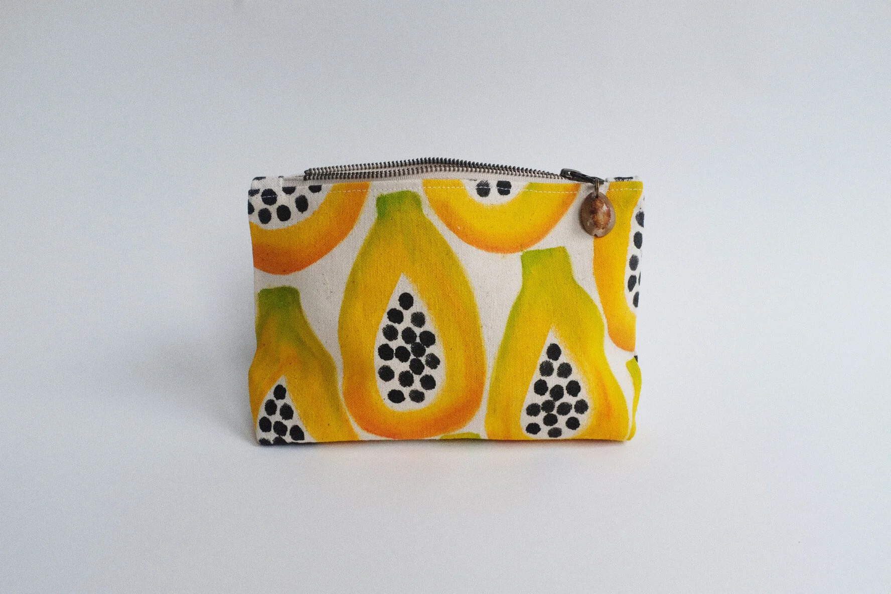 #004 papaya/ stripe pouch