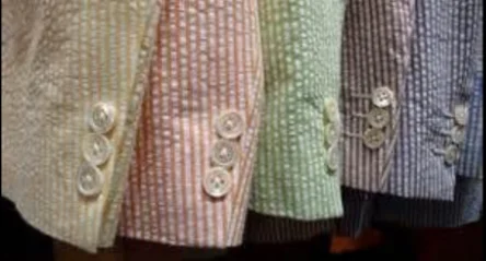 Colorful seersucker suiting
