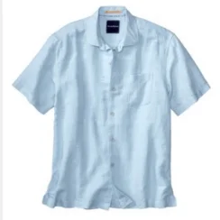 A men's linen collared shirt