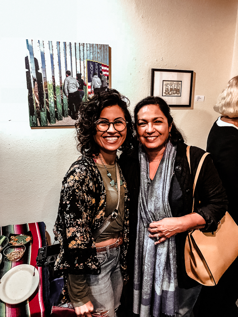Here's my mom who came to support the event and my art. 