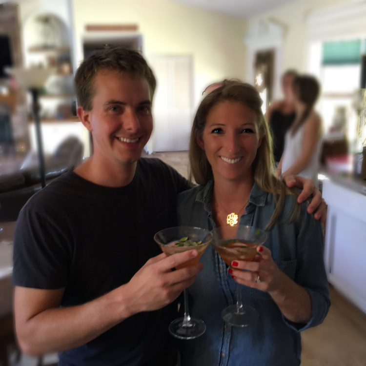 We had ours in a martini glass... but in hindsight, a Mason Jar would be more apropos