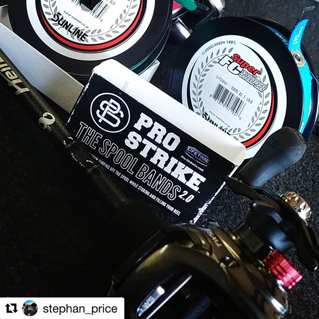 #Repost @stephan_price with @get_repost
・・・
The spool bands @prostrikeco are always in my boat and on my spools. Cant tell you how much i love this little design. It makes is so much easier to respool rods or get a leader with out the mess.