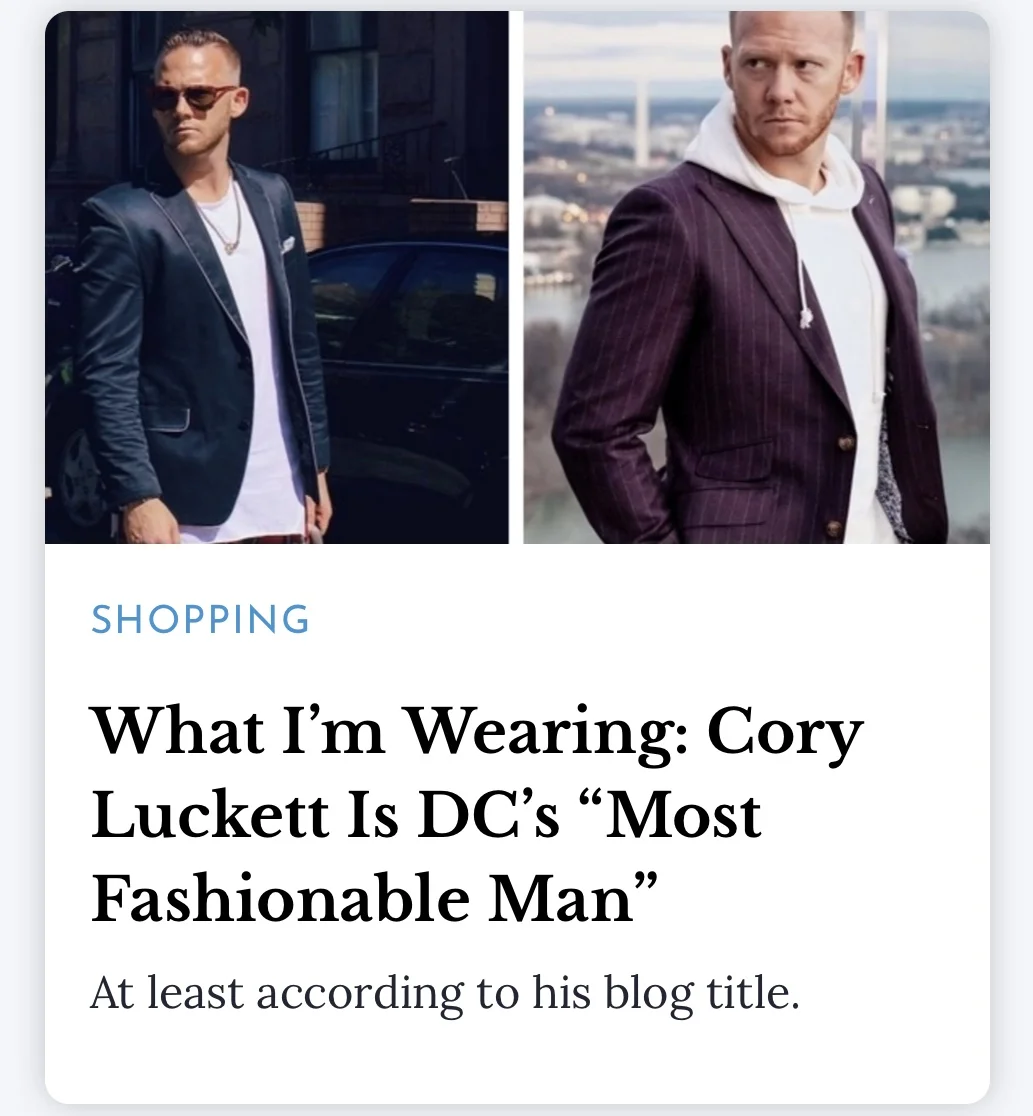 What I M Wearing Cory Luckett Is Dc S Most Fashionable Man