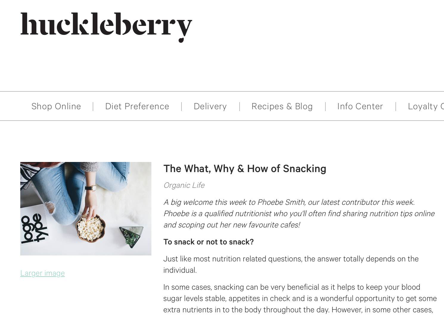 Huckleberry - Eating Seasonally with Phoebe