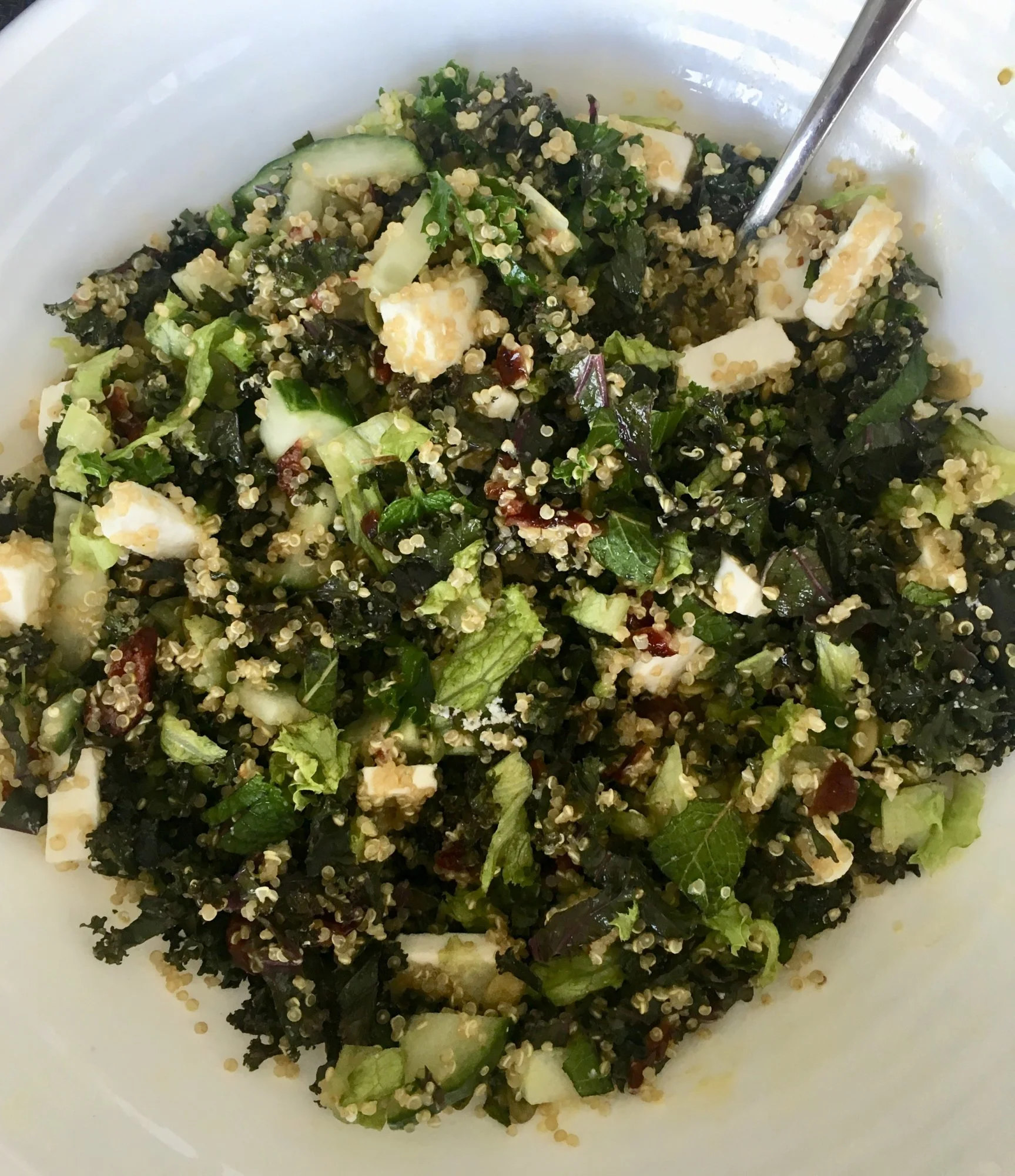 Quinoa, Feta and Mint Salad with Easy Honey Mustard Dressing