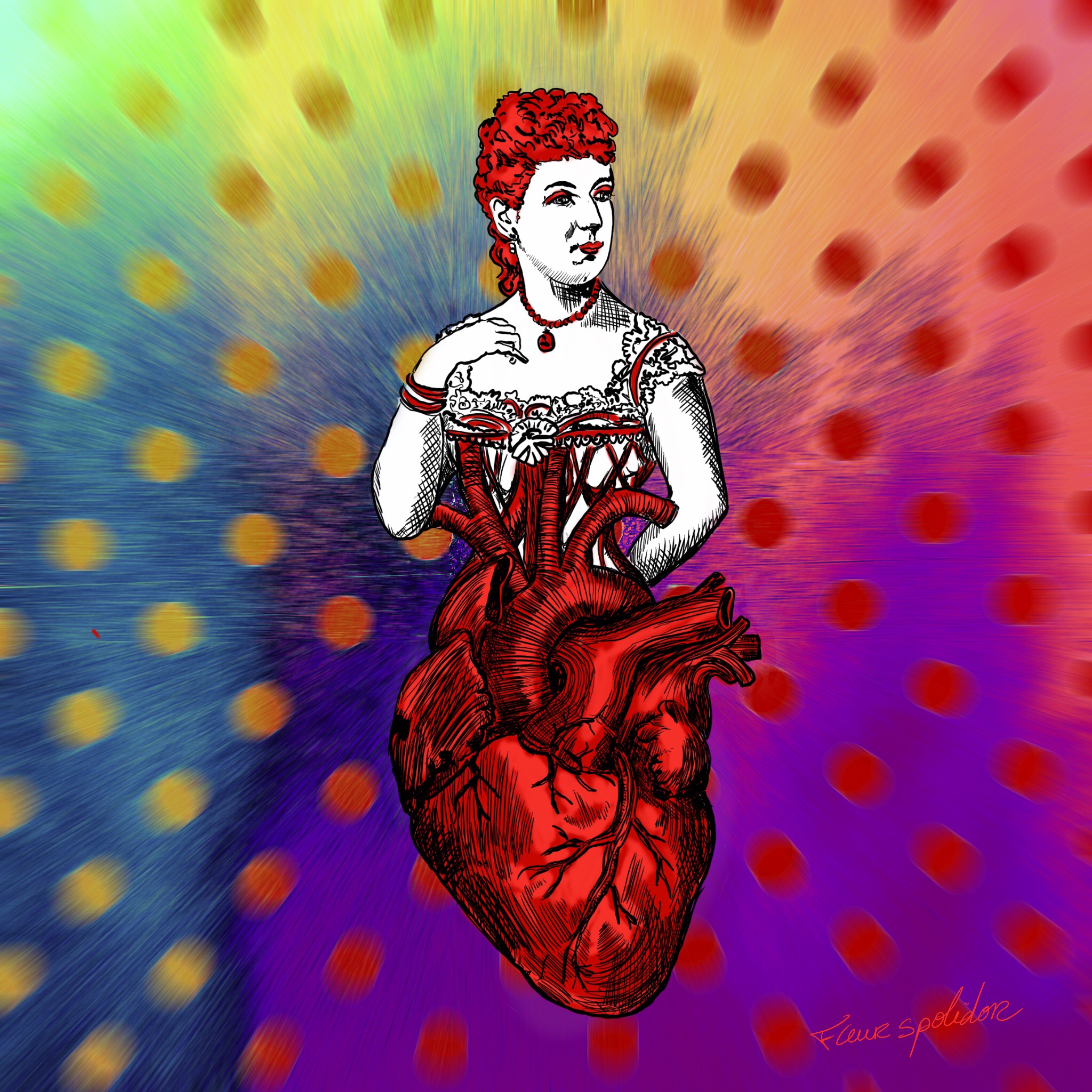 "Queen of Heart" digital painting Limited Edition 1/12