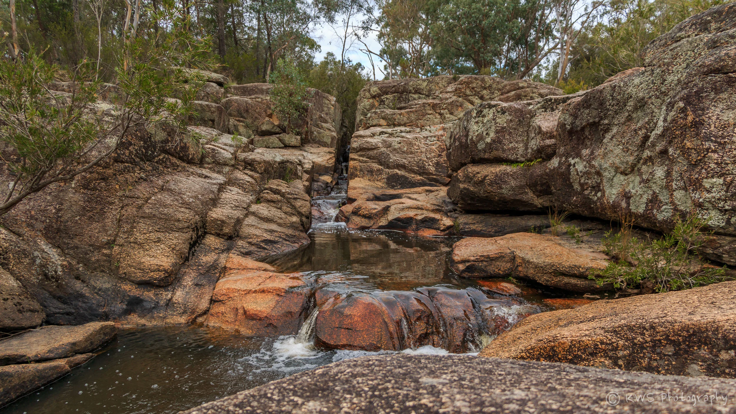 The top of Woolshed Falls near Beechworth, North East Victoria